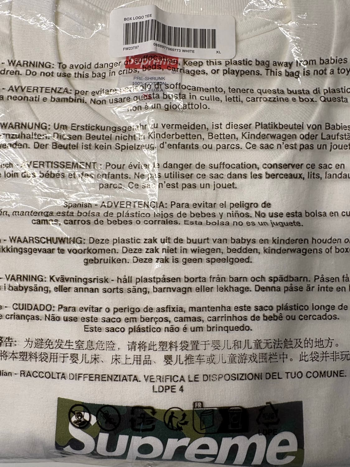 슈프림 카모 박스로고 티 XL 상품이미지3