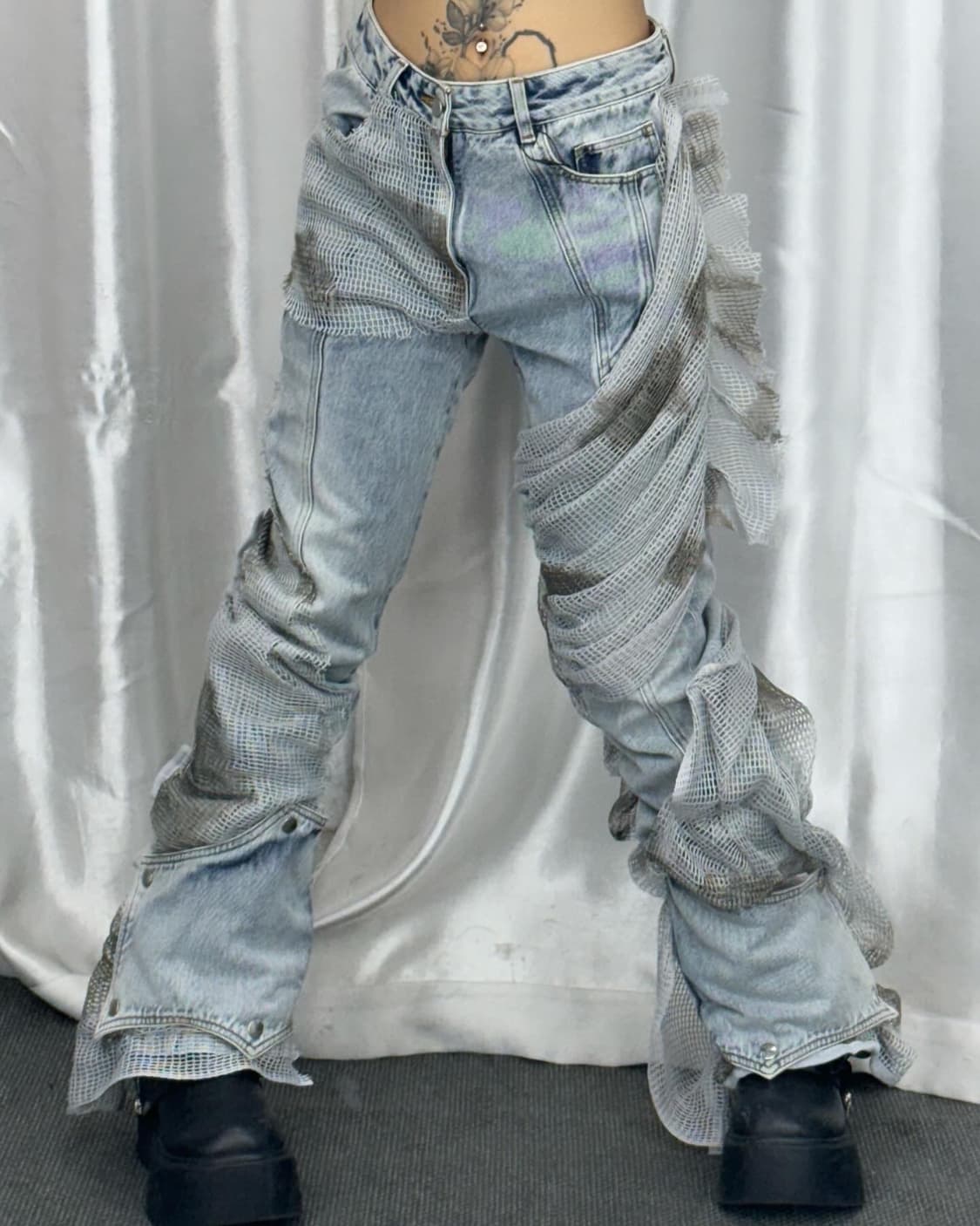 lace details denim pants 상품이미지2