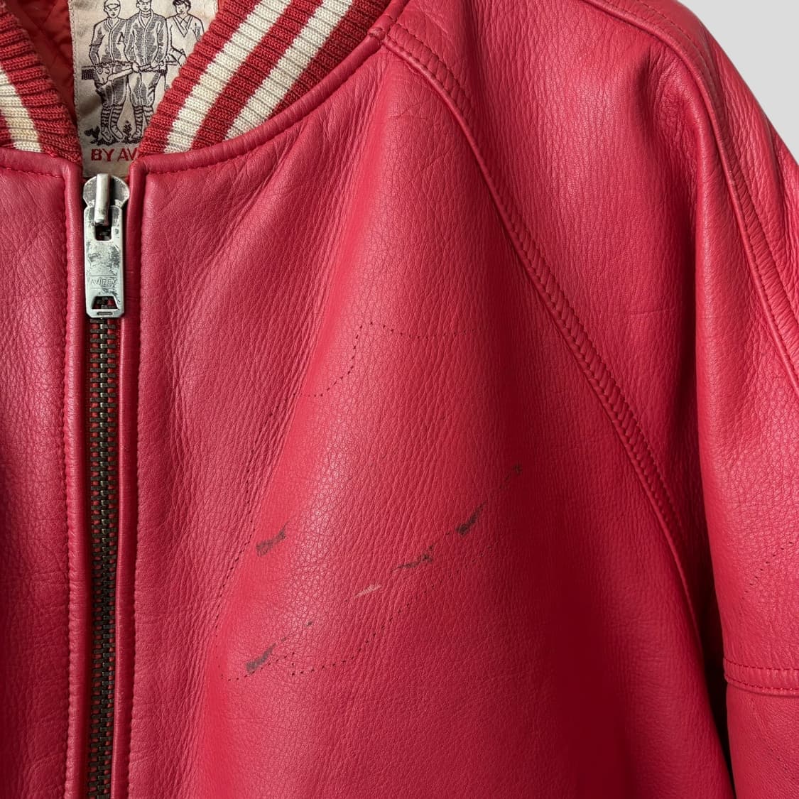 (L)90s Avirex 아비렉스 레더 바시티 자켓 상품이미지3