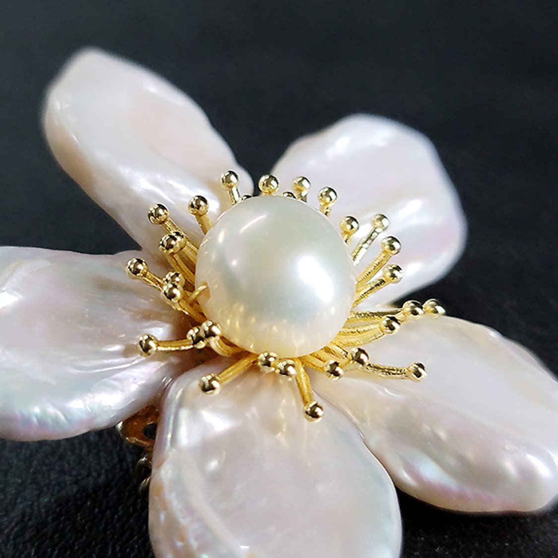 Serafina 브로치 남자 여자 엔틱 빈티지 명품 자연 빛 꽃 자개 상품이미지3
