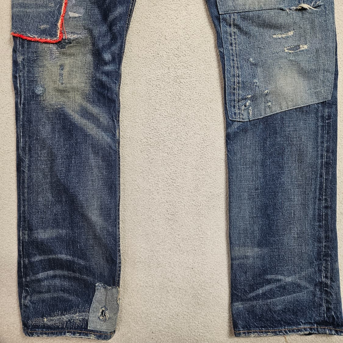 폴로 랄프 로렌 리페어 패치워크 셀비지 데님 팬츠 32 32 상품이미지2