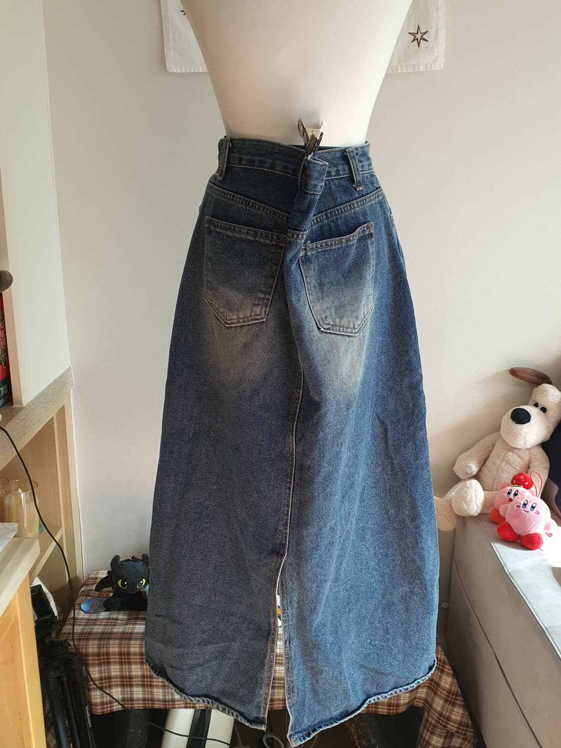 [빈티지] 청 데님 롱 스커트 상품이미지4