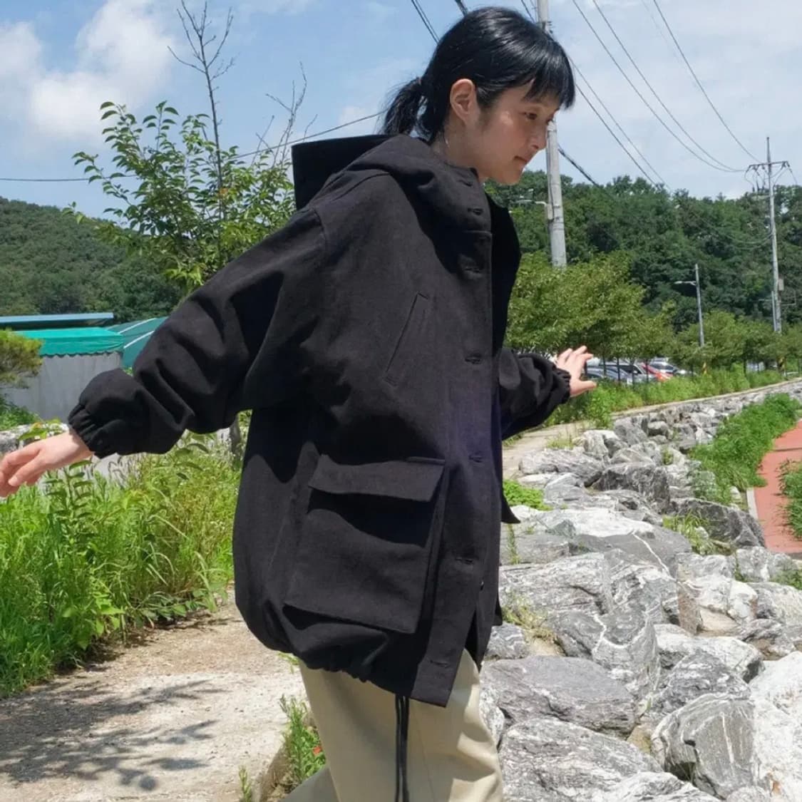 페스토 SAFARI HOODED JACKET BLACK 상품이미지1