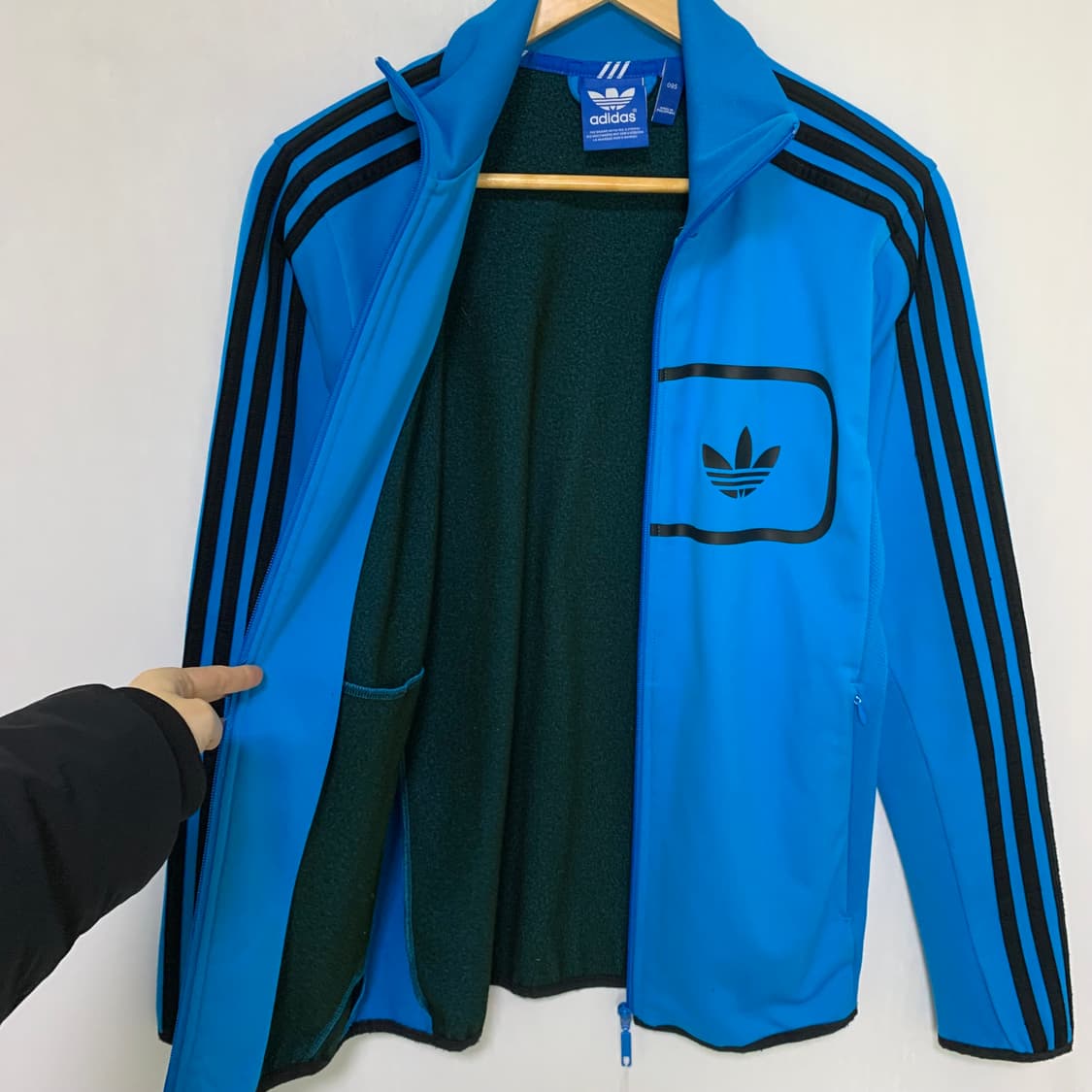 아디다스 빈티지 00s 2010 슬림 블랙 삼선 트랙탑 스카이블루 95 상품이미지4