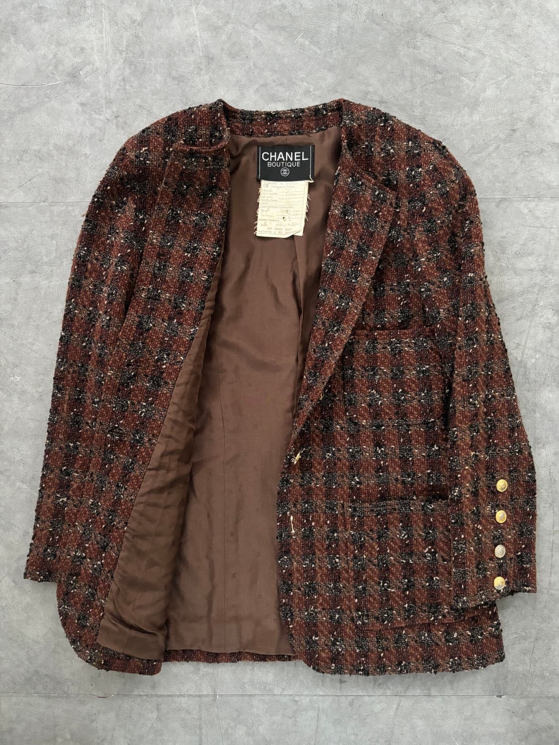 Chanel 샤넬 90’s 브라운 멀티컬러 트위드 자켓  상품이미지5
