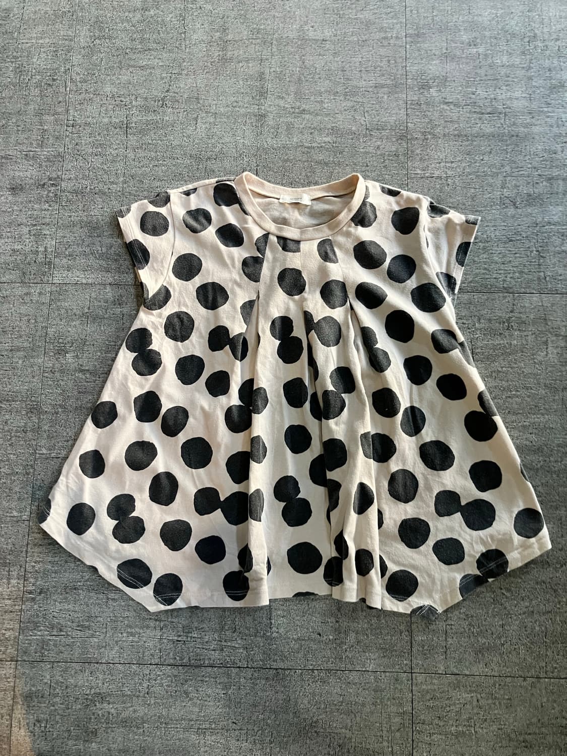 일본빈티지 Seraph 하구미모리걸 소니아 도트땡땡이 퍼퓰럼티셔츠 상품이미지1