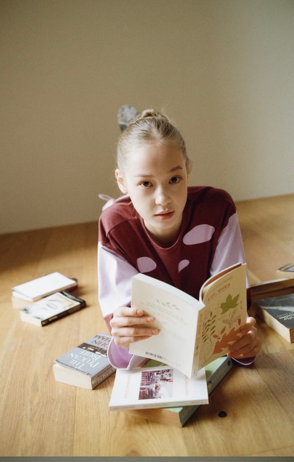 페스토 도트 블럭 티셔츠 (wine) 상품이미지1