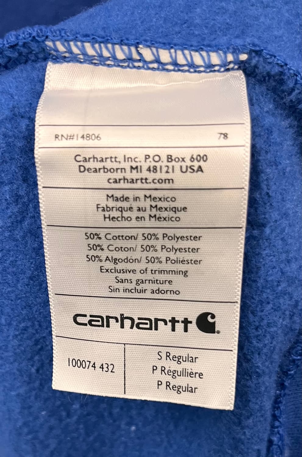 칼하트 후드티 S 블루 상품이미지4