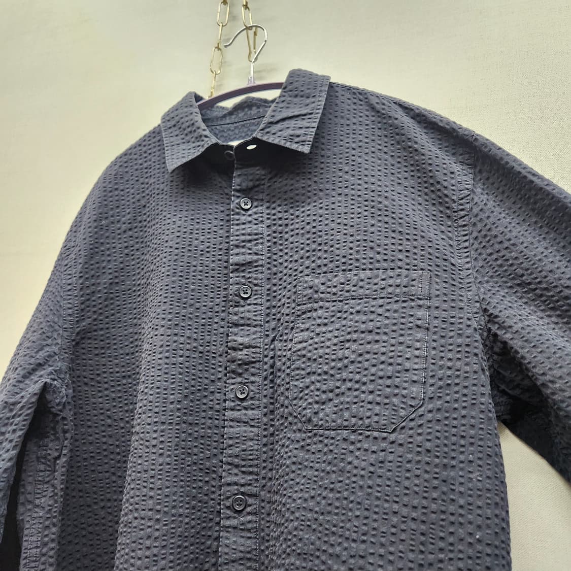 자라 ZARA 원포켓 시어서커 셔츠 L(XL) 상품이미지3