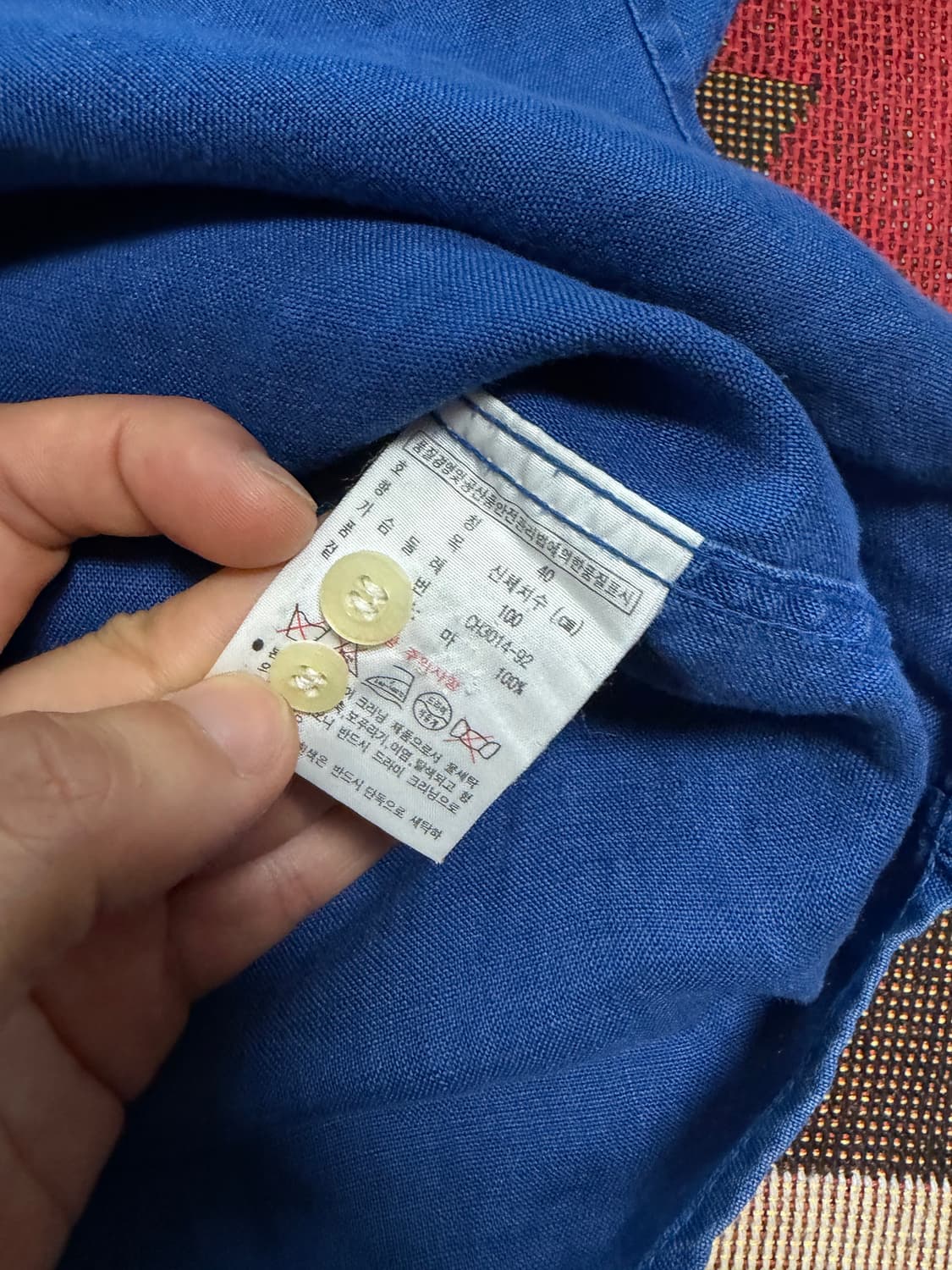 105) 라코스테 린넨 마 셔츠 여름용 셔츠 블루 상품이미지5