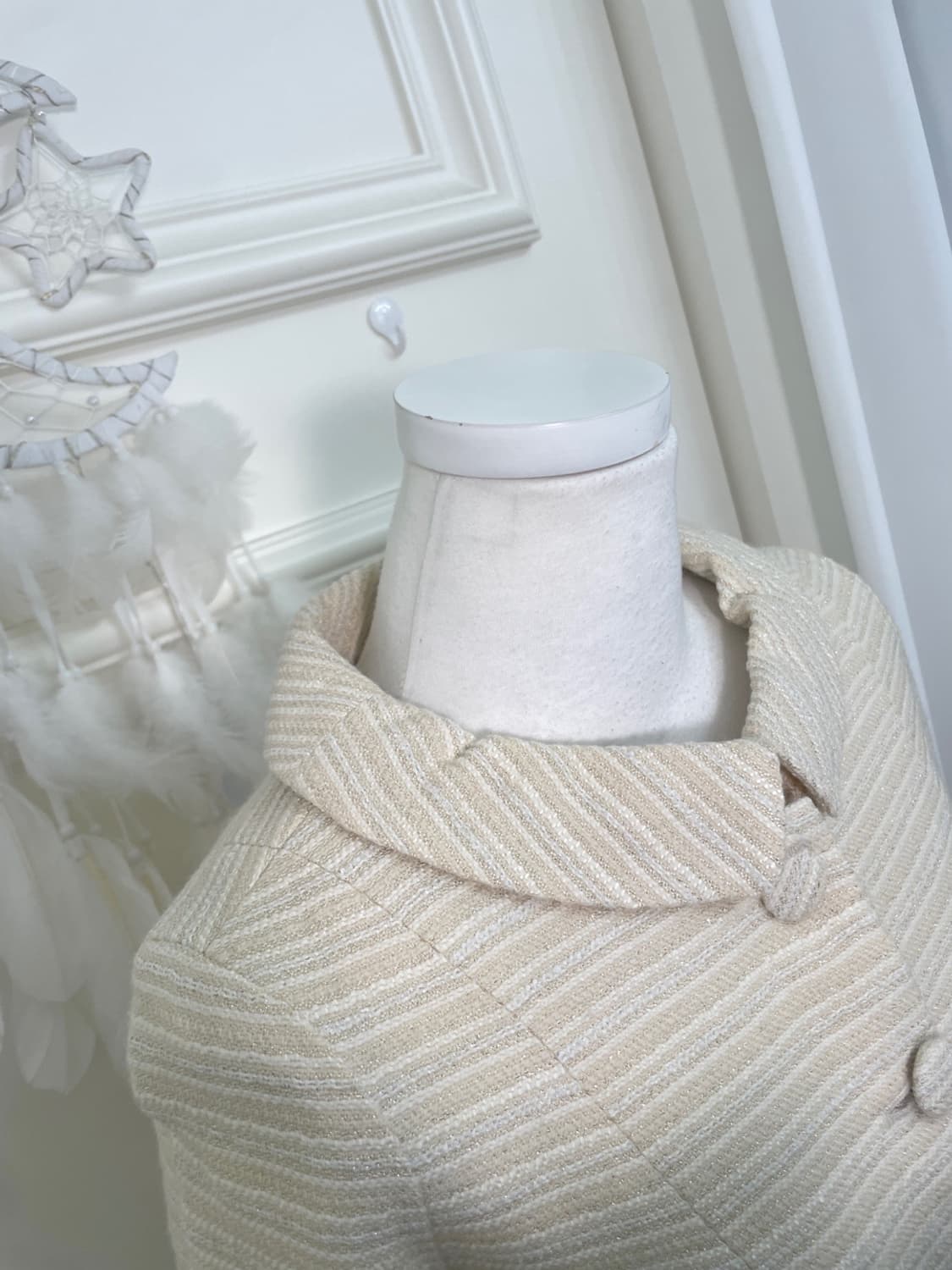 BARBIE ivorybeige collar pocket tweed li 상품이미지8