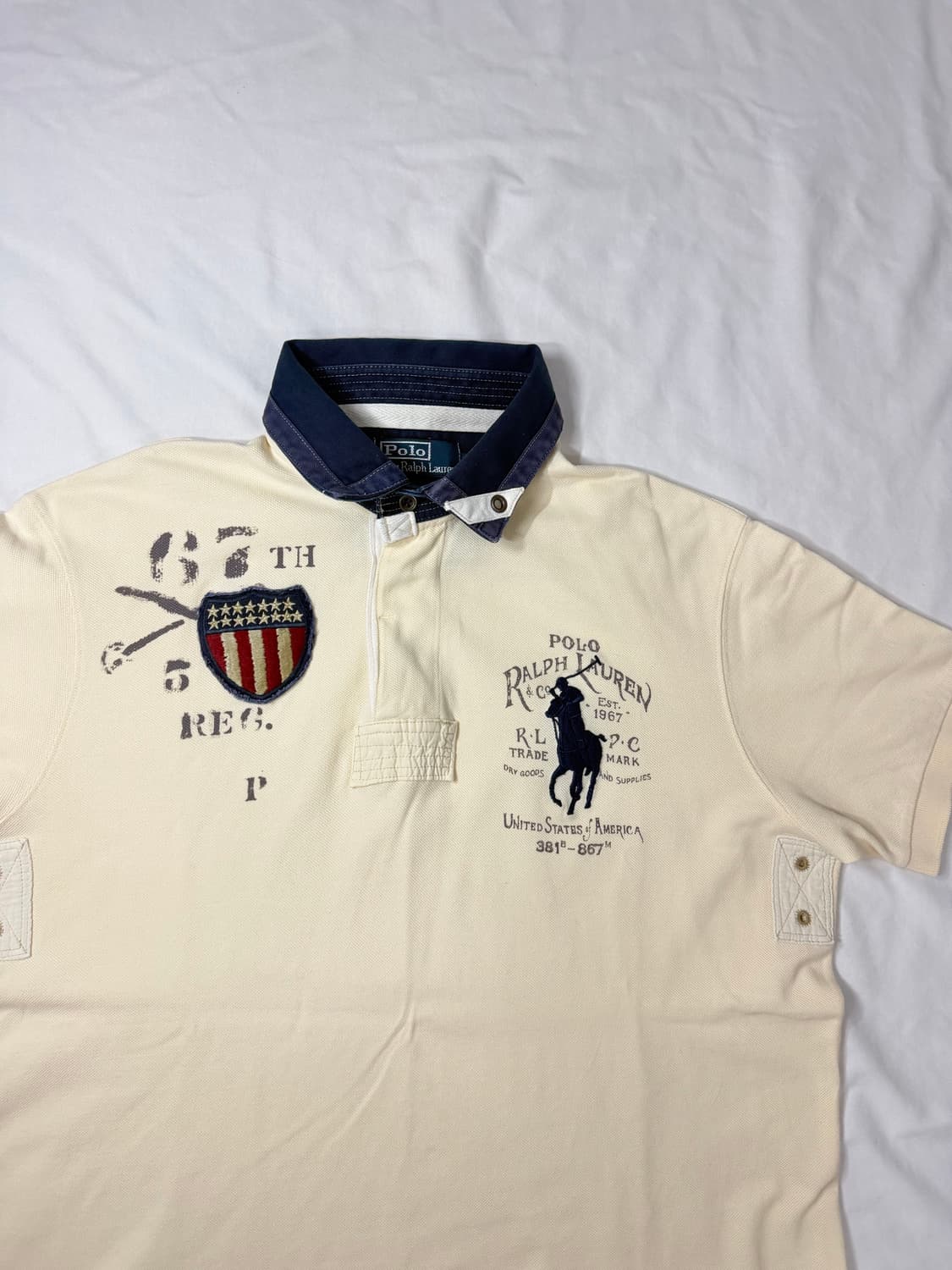 폴로 랄프로렌 빅포니 성조기 카라티 아이보리 상품이미지3