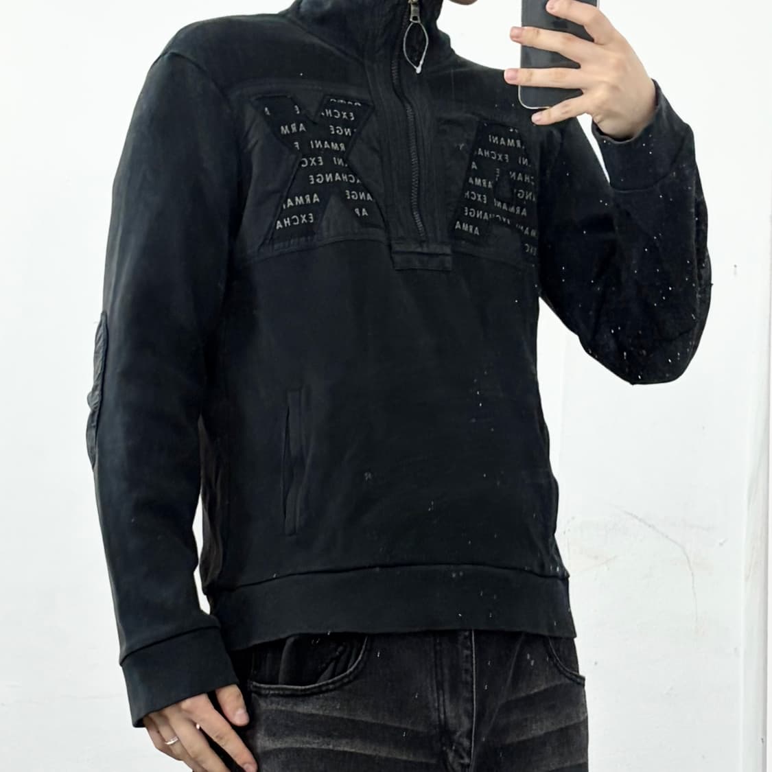 아르마니 익스체인지 빅로고 반집업 상품이미지2