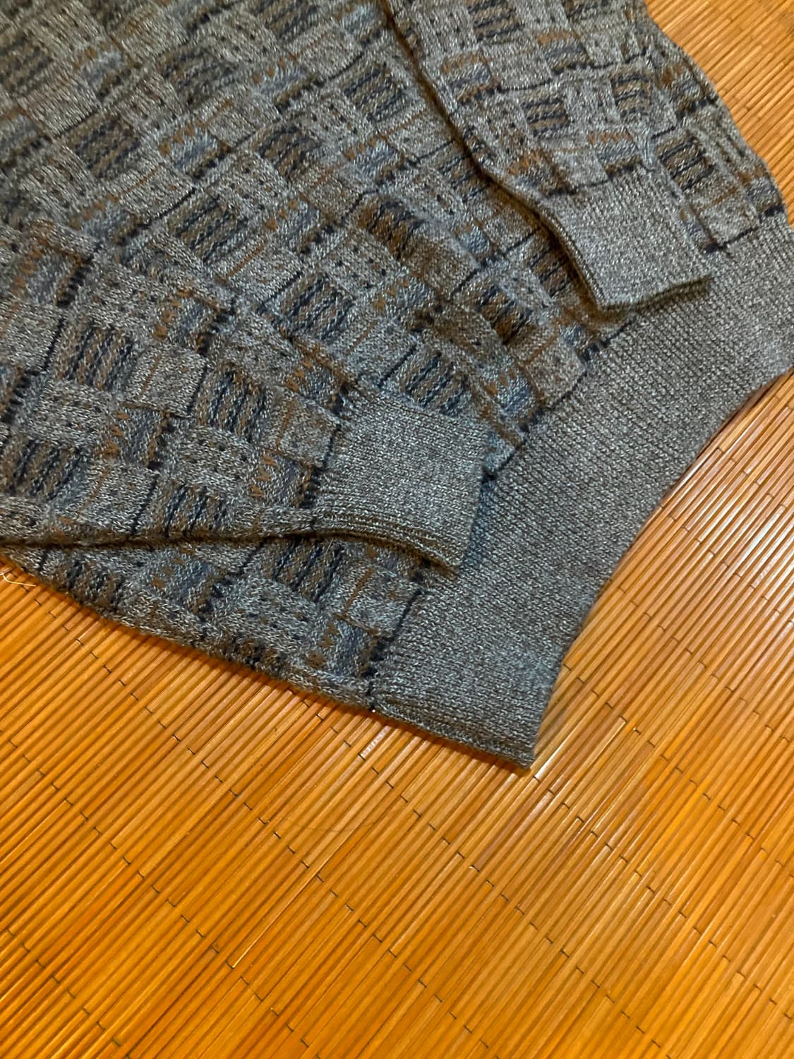 JPN vtg 스퀘어 패턴 니트 상품이미지4