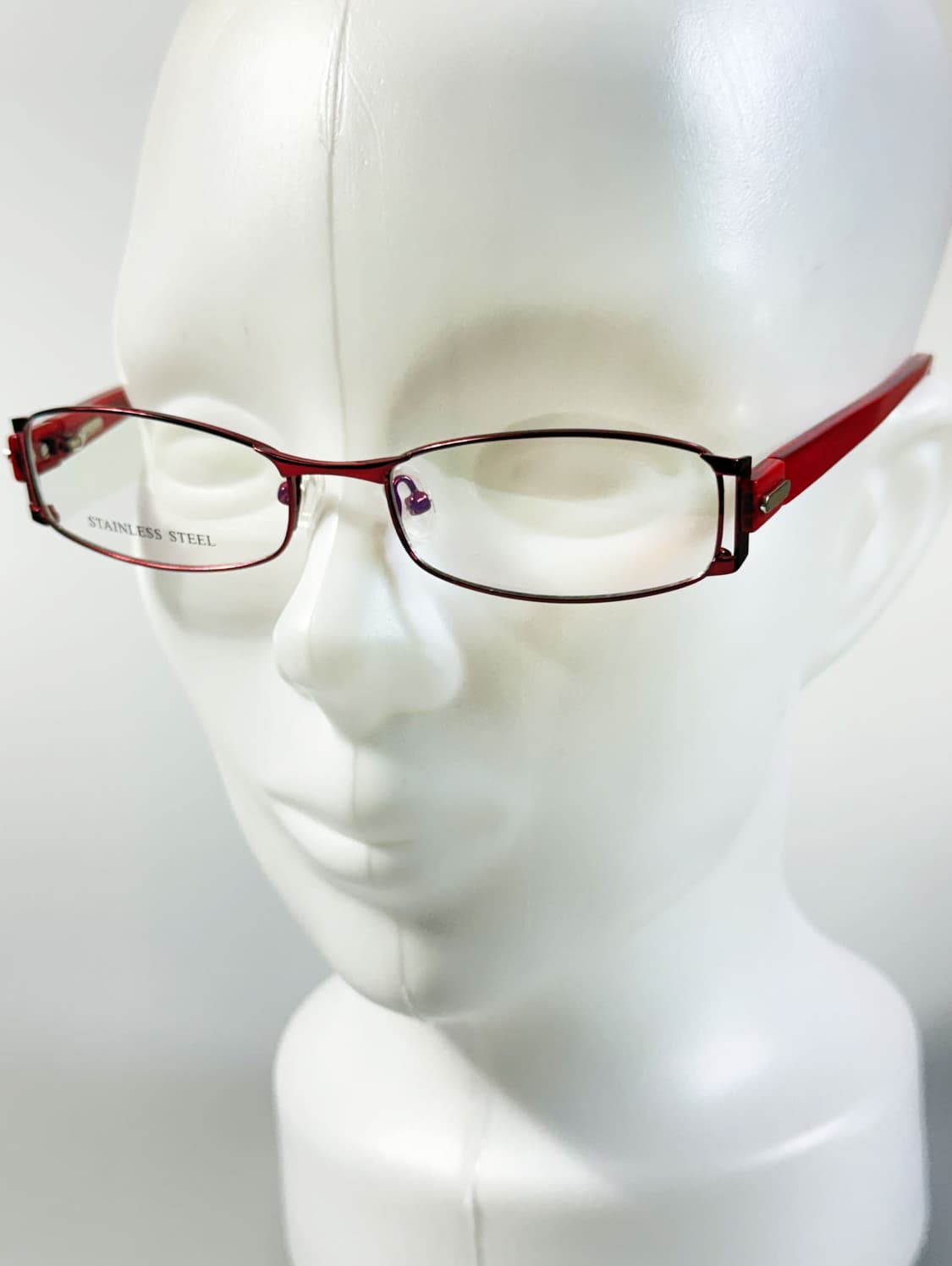 90s TOKIO 루비 레드 메탈 슬림 스퀘어 빈티지 안경 상품이미지9