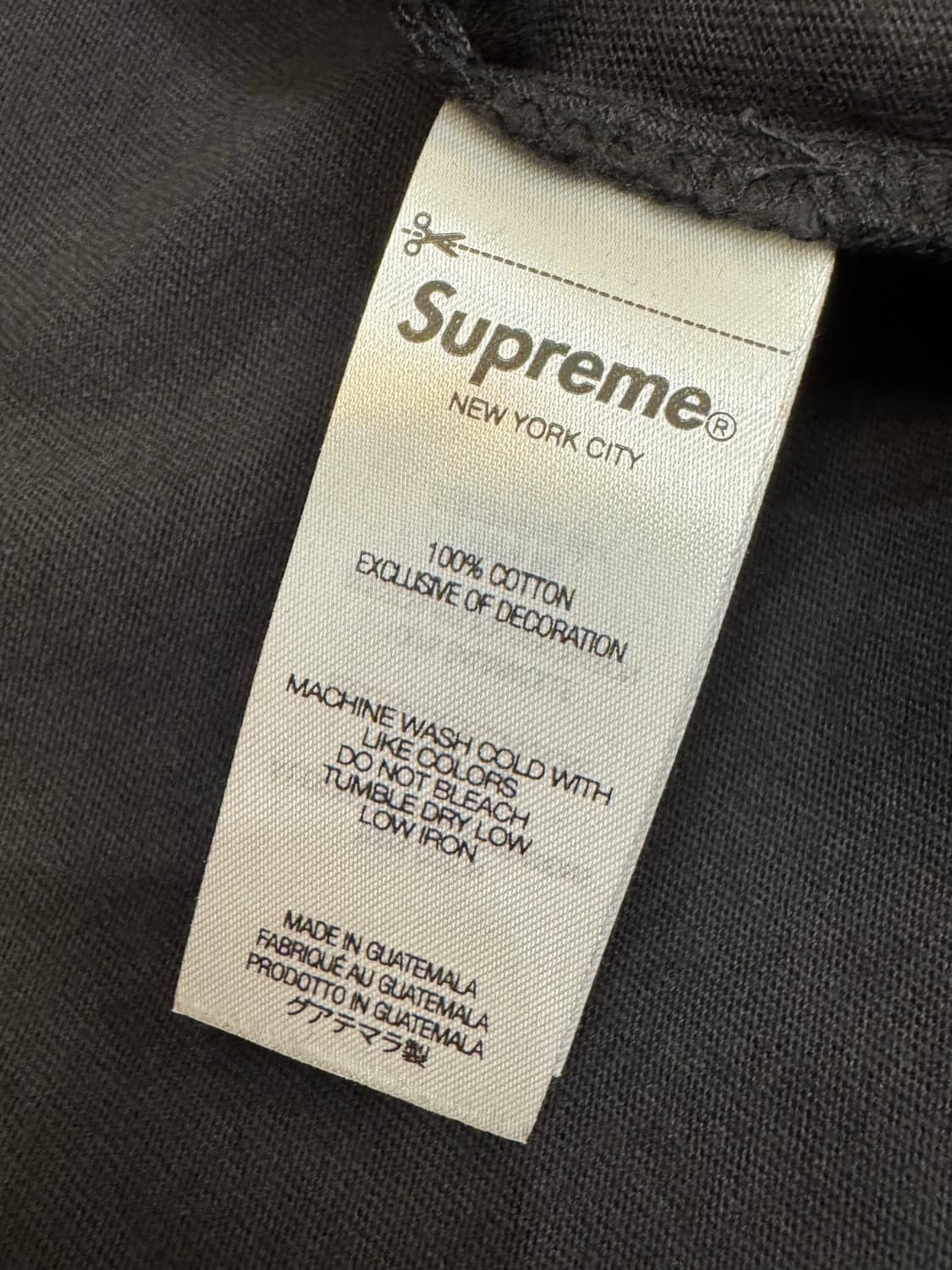 [M] 슈프림 자수 카라 롱 슬리브 탑 블랙 상품이미지4