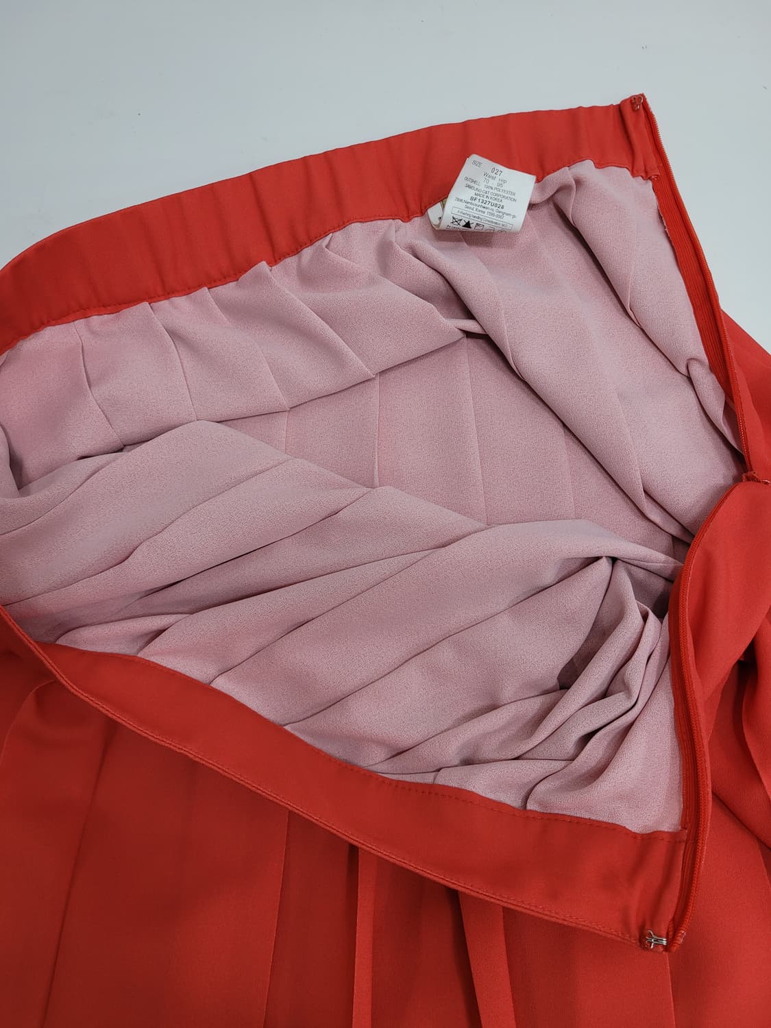 BEANPOLE 21SS 빈폴 플리츠 스커트 / 여 27 레드오렌지
 상품이미지5