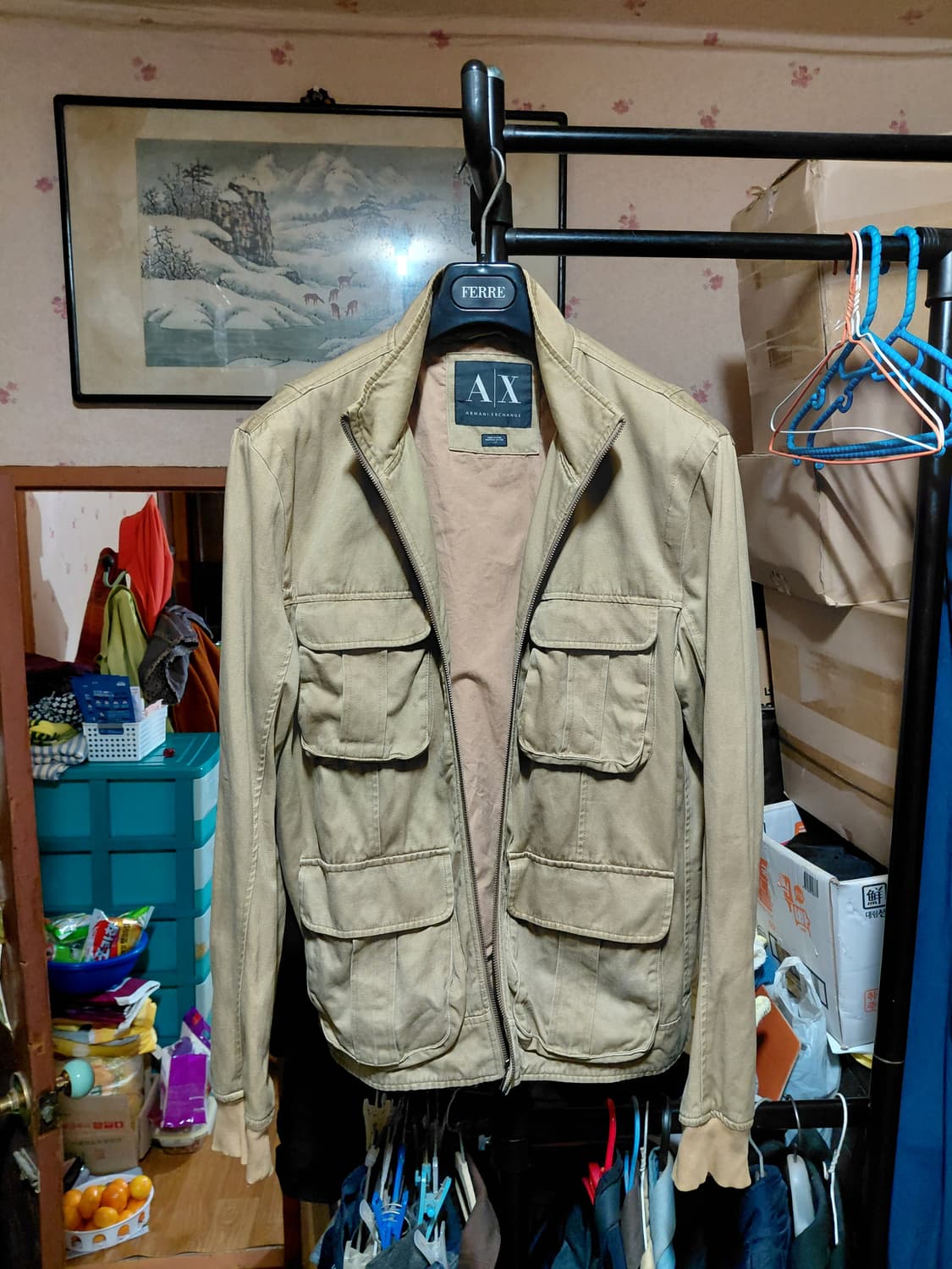 [아르마니 익스체인지]밀리터리 자켓 L(105)카키컬러  상품이미지3