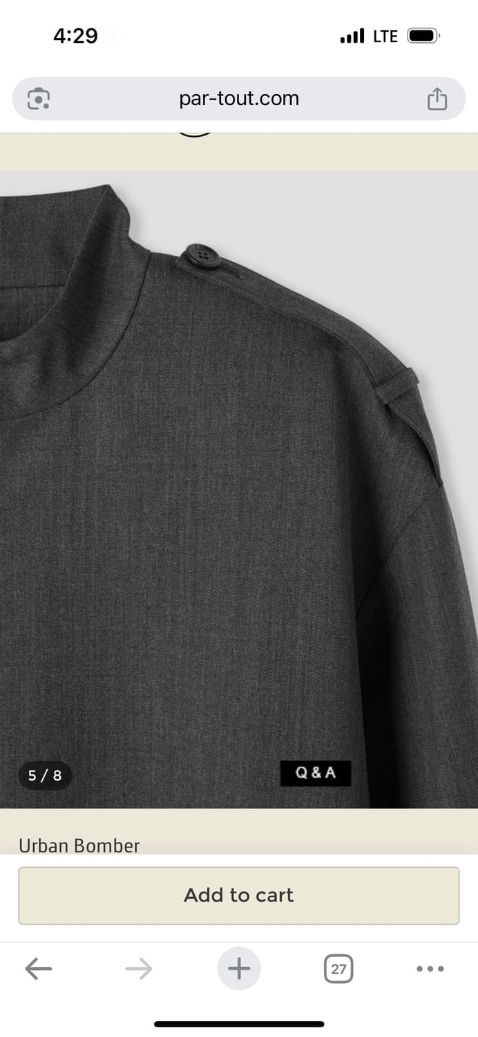 파크투 Urban Bomber 차콜 봄버자켓 상품이미지5