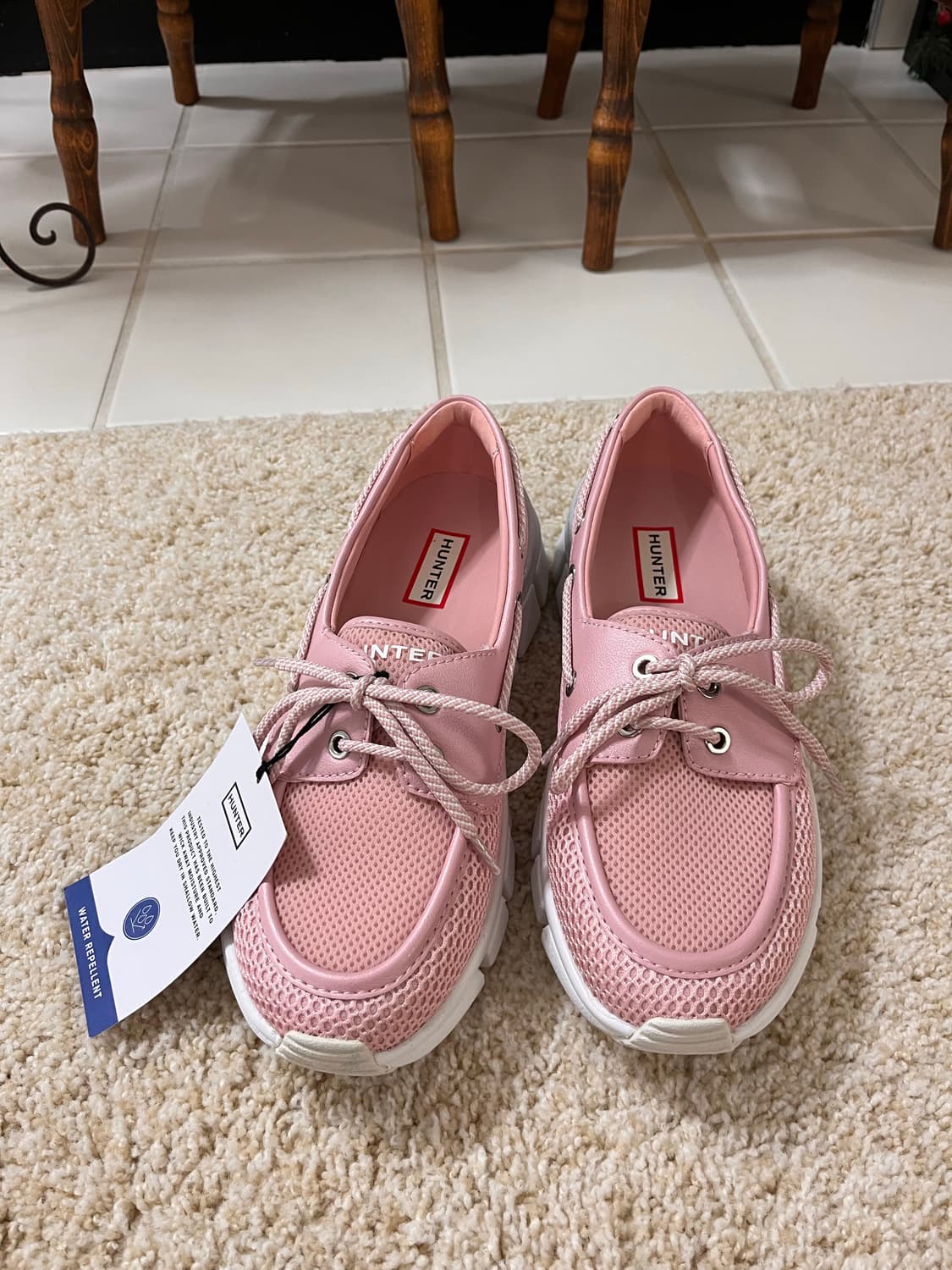 [새상품/국내미발매] 헌터 Hunter 여성 사사 메쉬 보트슈즈 핑크 상품이미지3