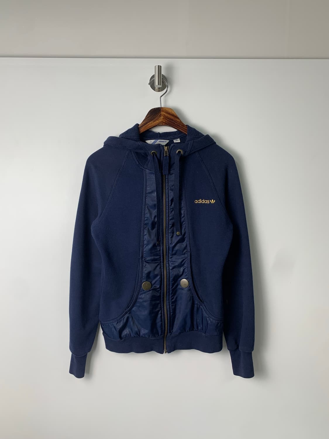 아디다스 올드스쿨 자수로고 네이비 후드집업 상품이미지2
