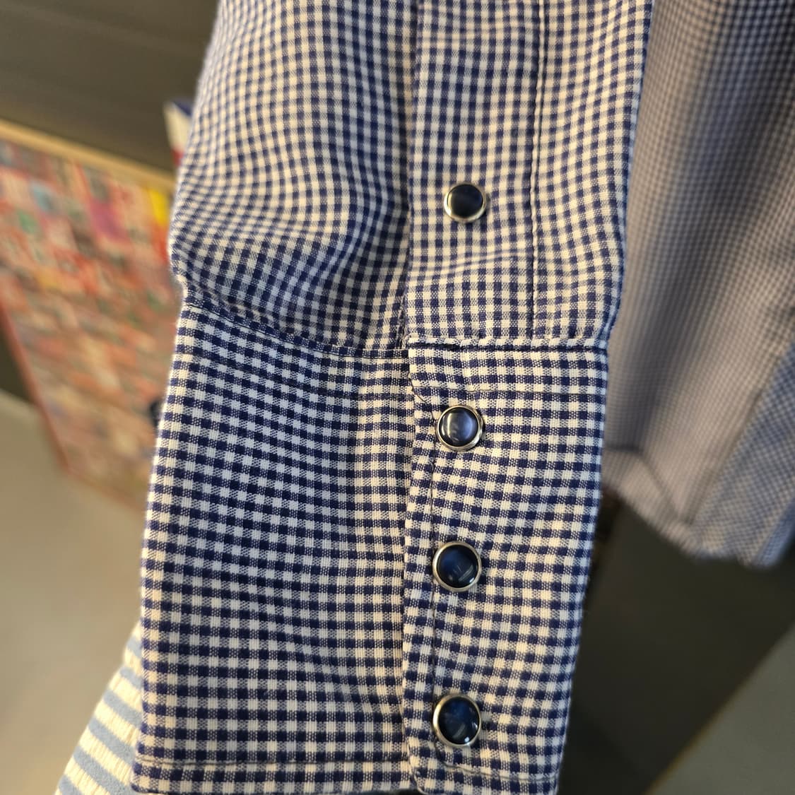 KARMAN 빈티지 웨스턴 자수 체크 셔츠 상품이미지6