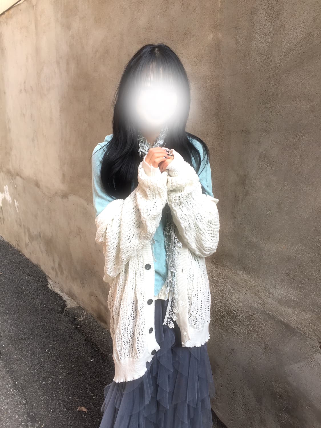 빈티지 민트 가디건 코디세트 상품이미지2