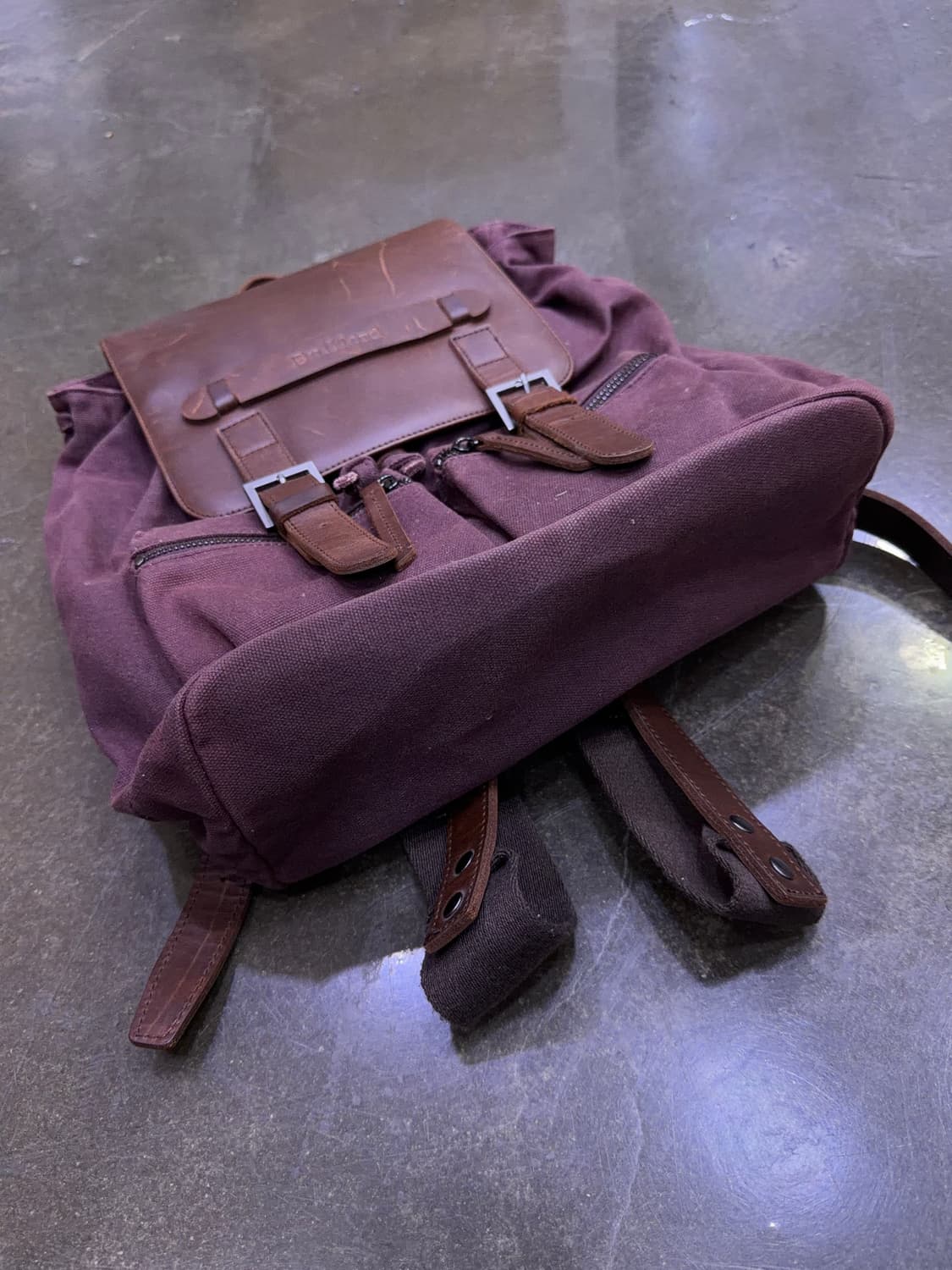 Builford 빌포드 스탠다드 왁스 캔버스 오일 레더 백팩 버건디 상품이미지5