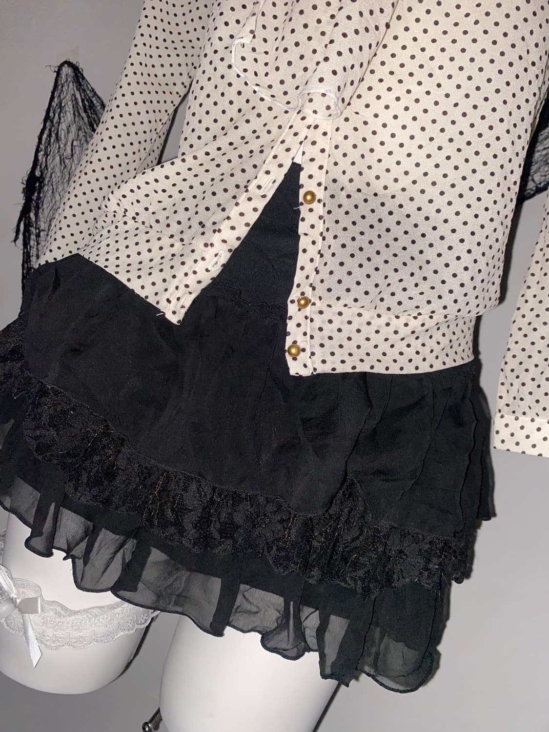 ꒰ঌ 공겜 여주 로걀 도트 리본 블라우스 ໒꒱ 상품이미지4