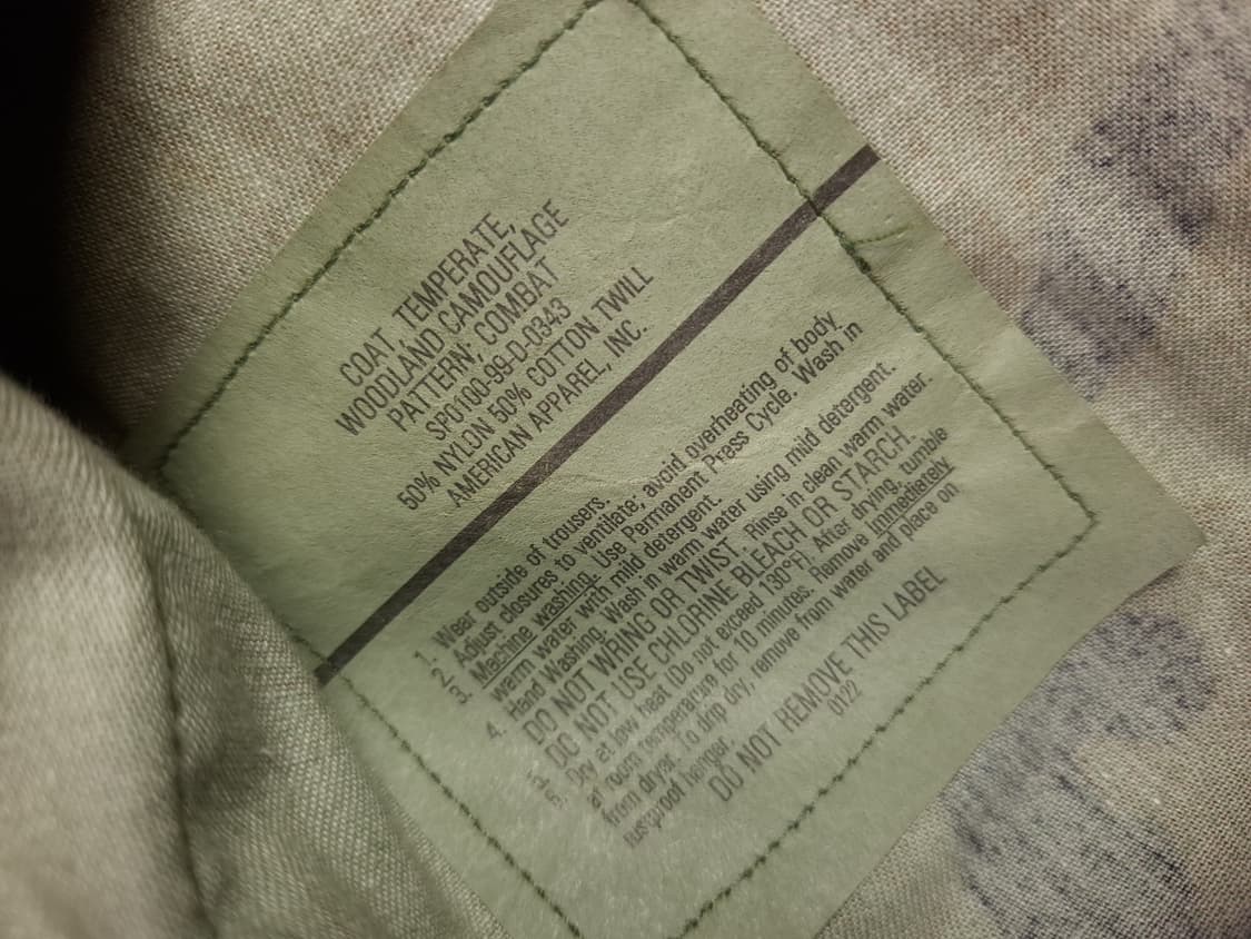 새제품 오리지날 90's 미군 지급용 우드랜드 헤비웨이트 BDU 자켓 상품이미지3