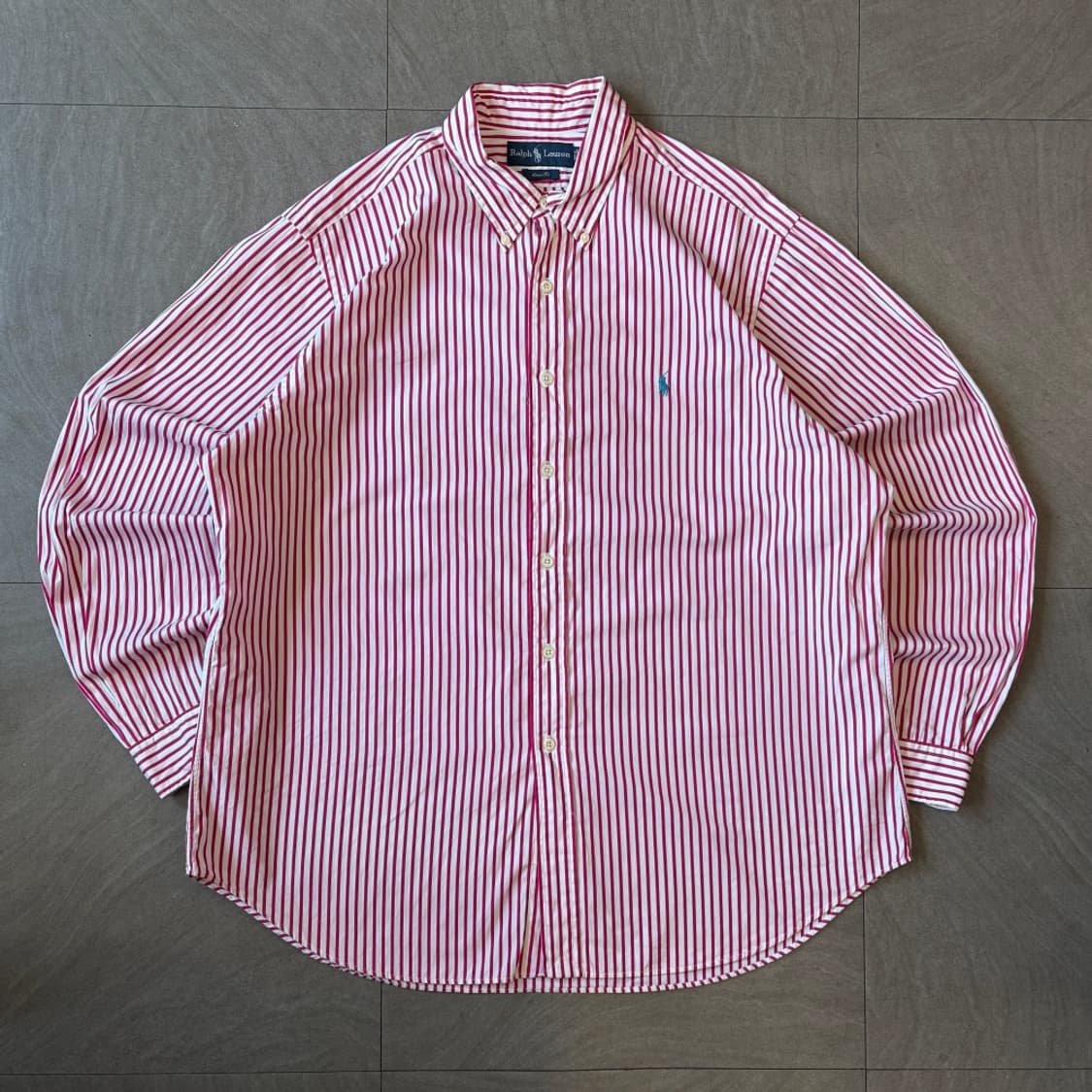 폴로 정품 레드 클래식포니 포플린 스트라이프 셔츠 상품이미지1