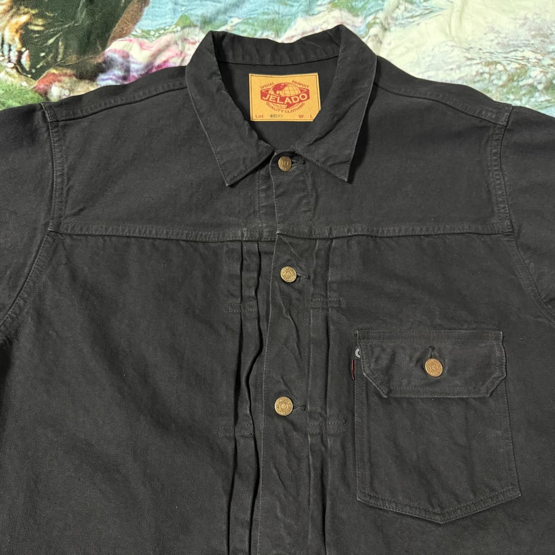 [XXL]제라도 410XX 가공 서퍼 블랙 데님 트러커 자켓 상품이미지6