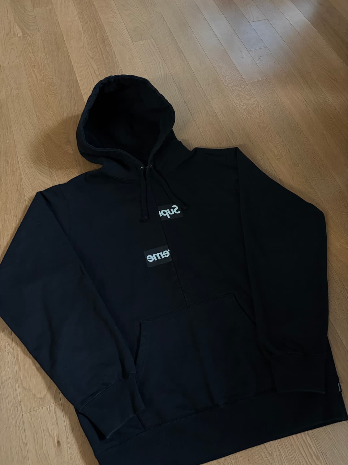 [L] 슈프림 꼼데가르송 스플릿 후드 블랙 상품이미지3