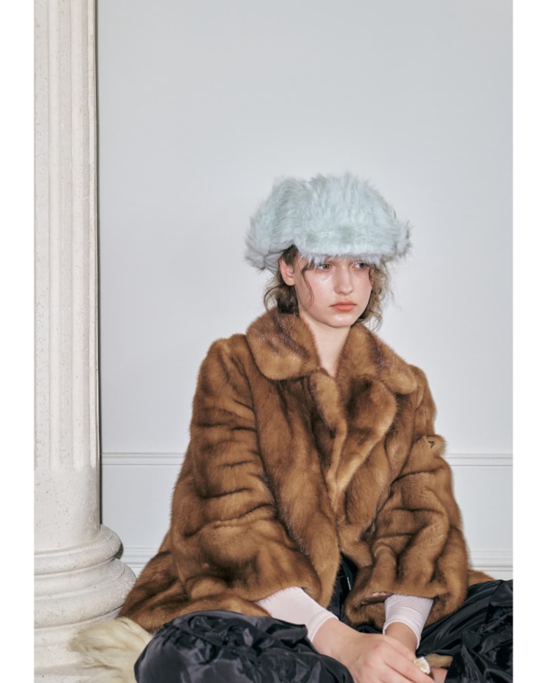 포에지담 플러피 이어플랩 햇 인 민트 상품이미지6