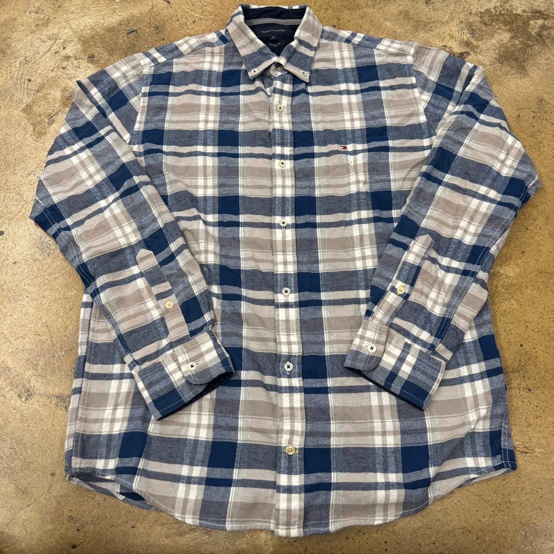 [정품/M] 타미힐피거 체크 셔츠 남방 b18 상품이미지2
