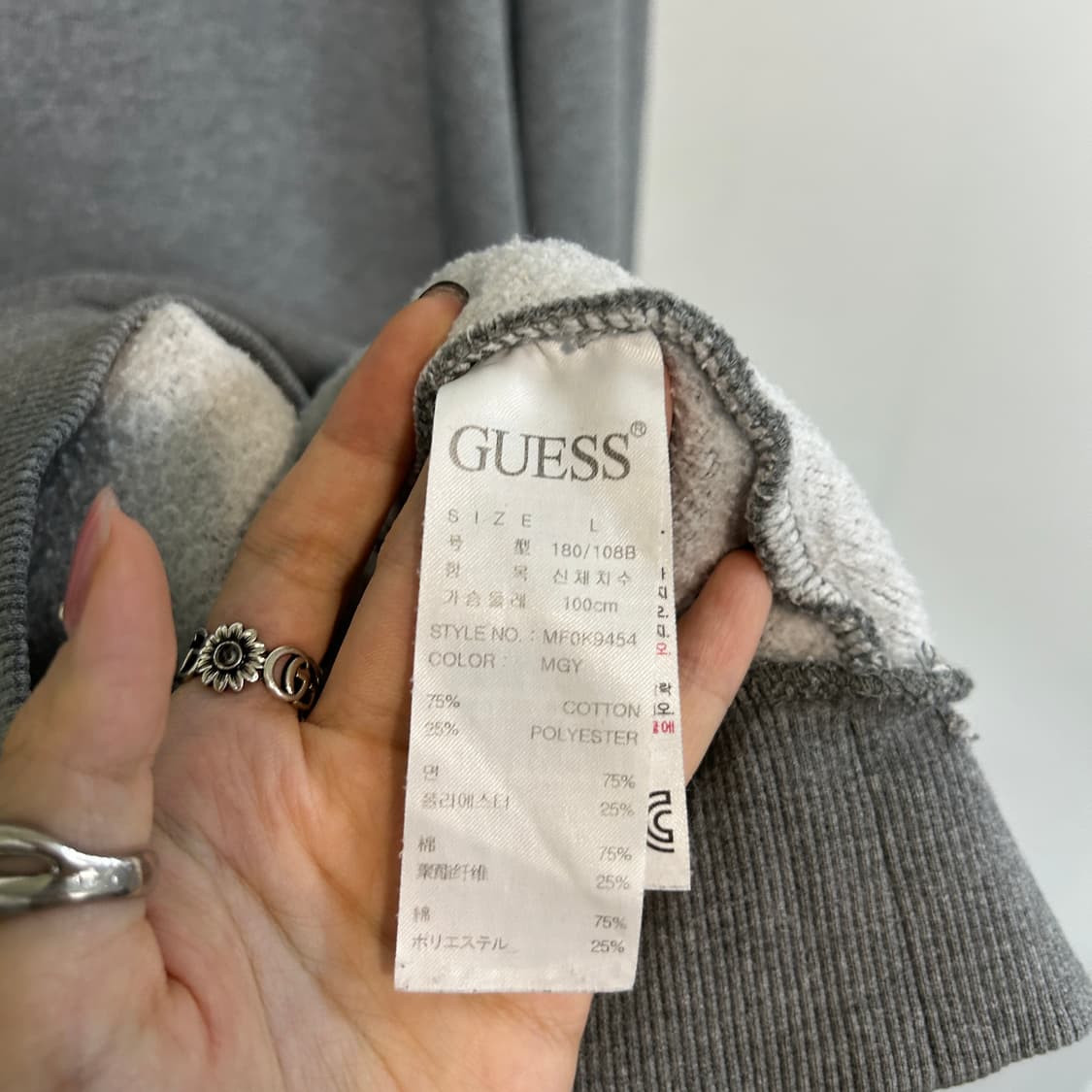 게스 남성 기모 맨투맨 100 상품이미지4