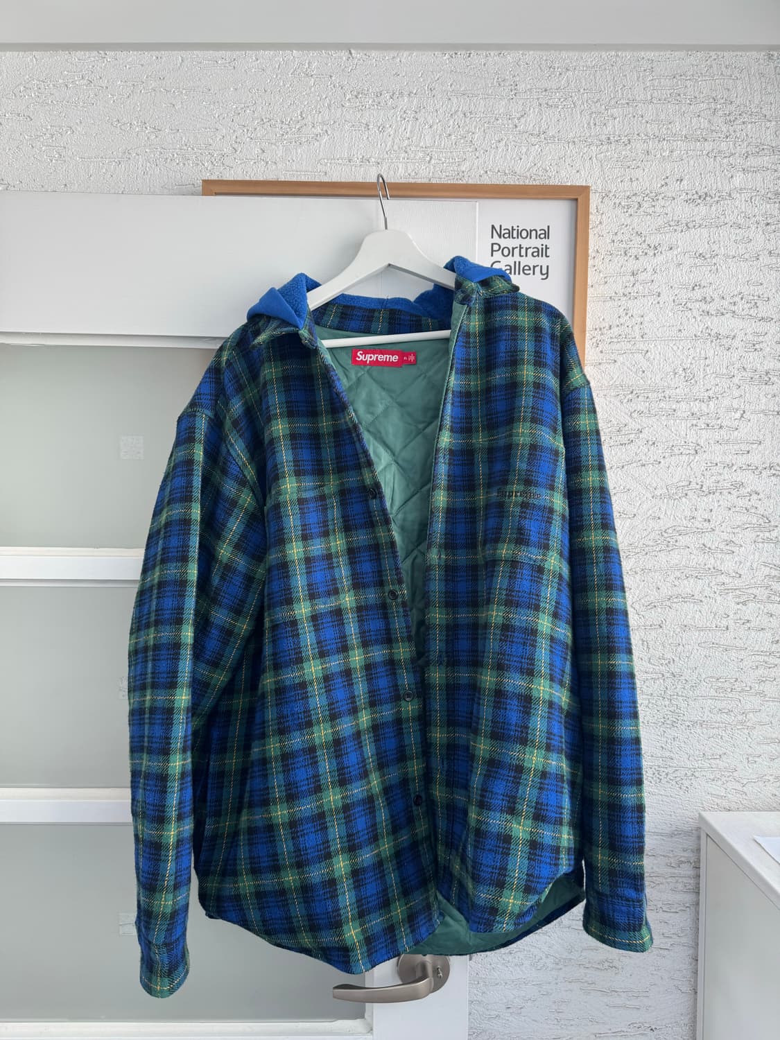 [SUPREME] 슈프림 타탄 플란넬 후드 셔츠 블루 - 23FW 상품이미지1