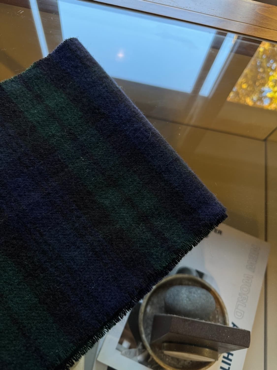 MOON 문트위드 메리노울 블랙와치 머플러 상품이미지6