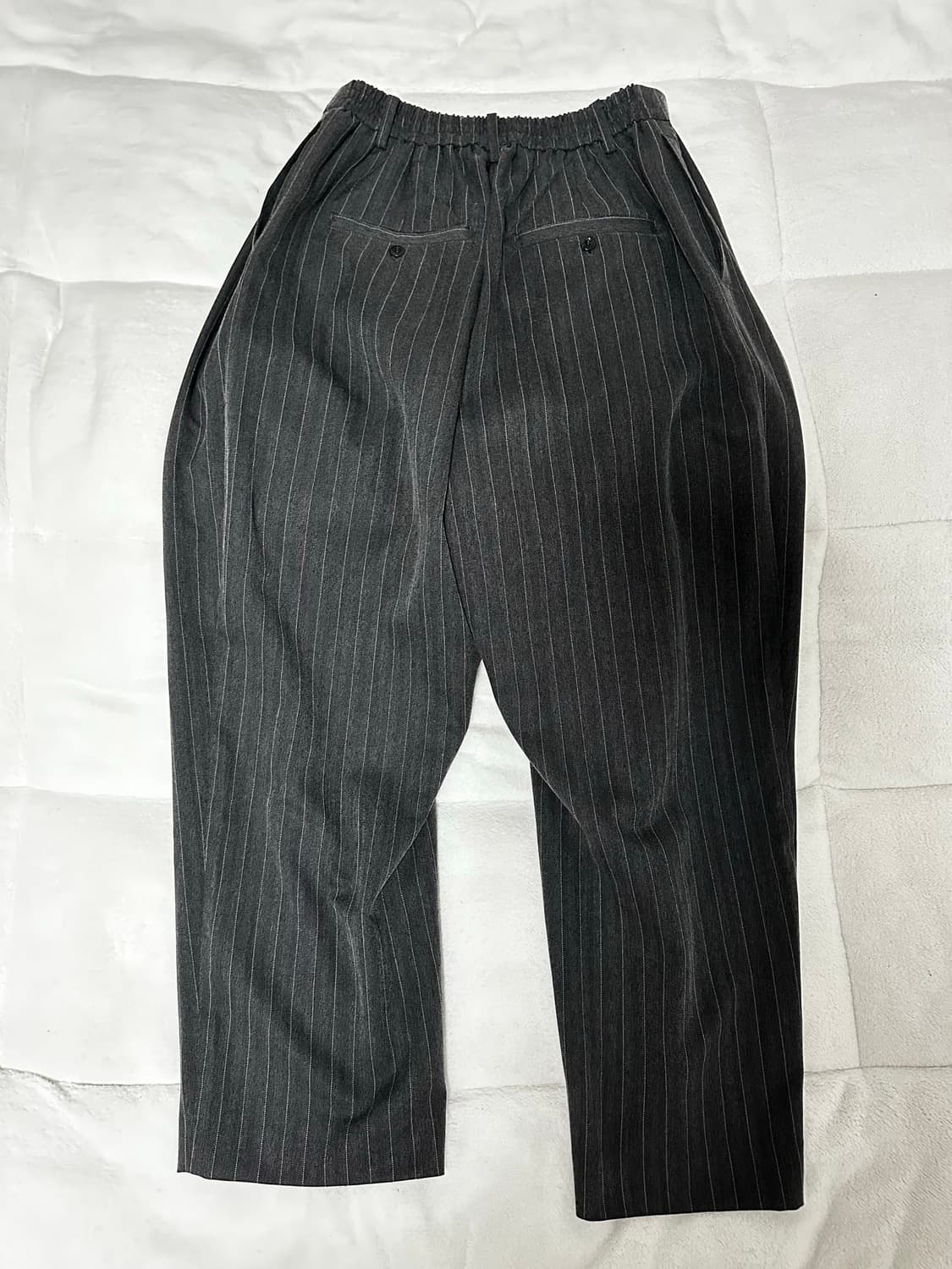 노운 wide taperd pants (stripe charcoal) 상품이미지2