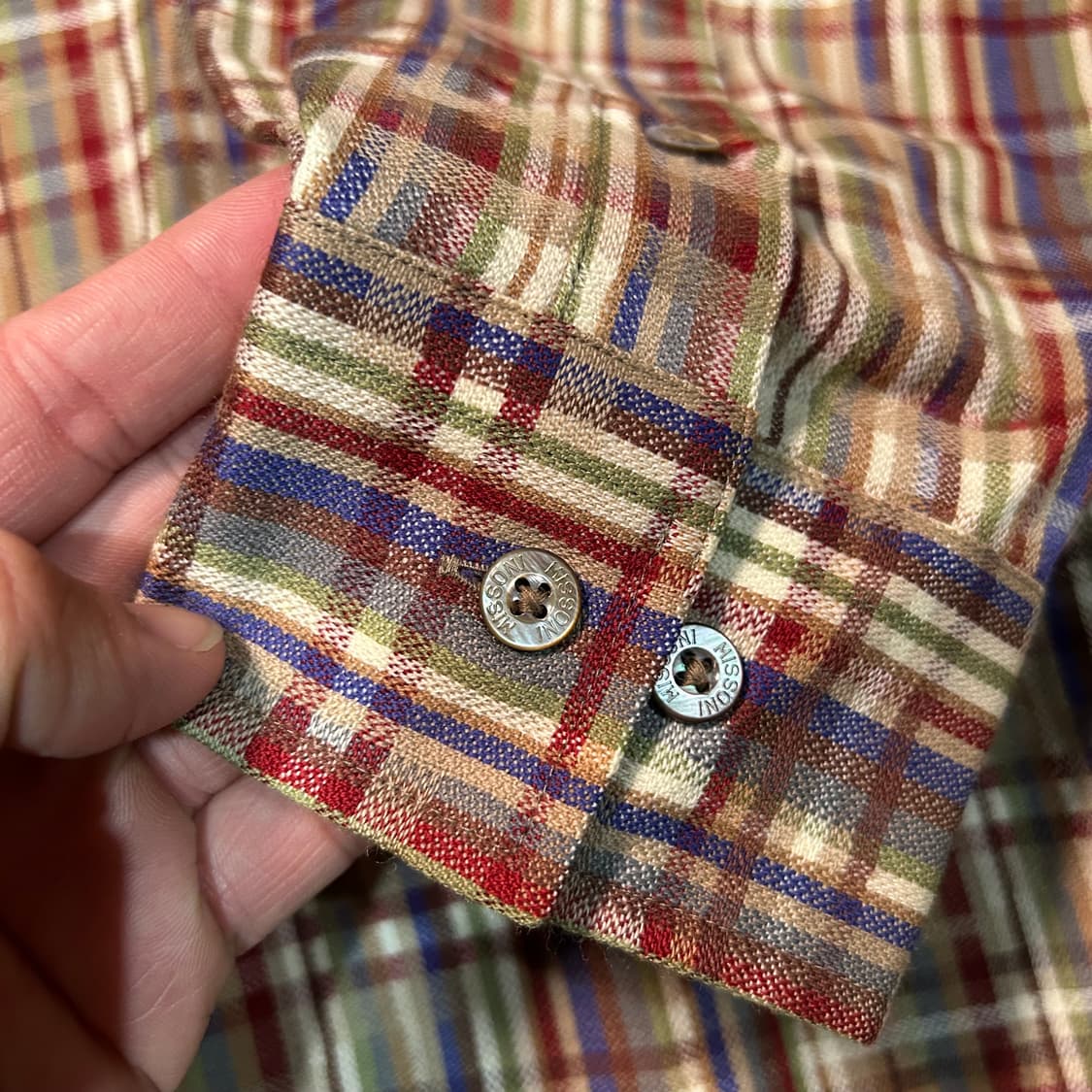 [L] 80s 미쏘니 자수로고 체크 셔츠 상품이미지5