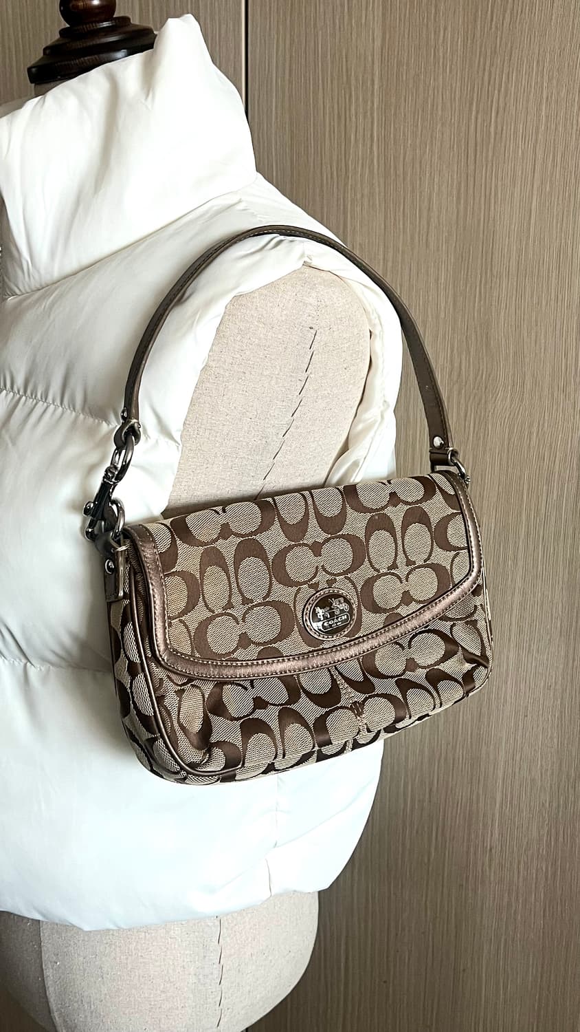 90s coach 코치 시그니처 브라운 숄더백 상품이미지3