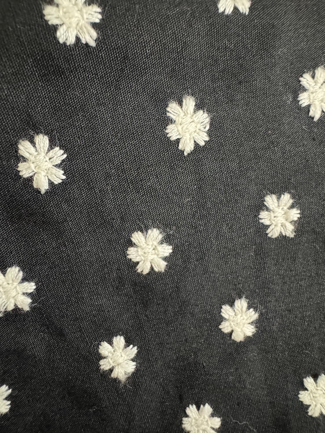 일제) 블랙화이트 플라워 자수셔츠 상품이미지3