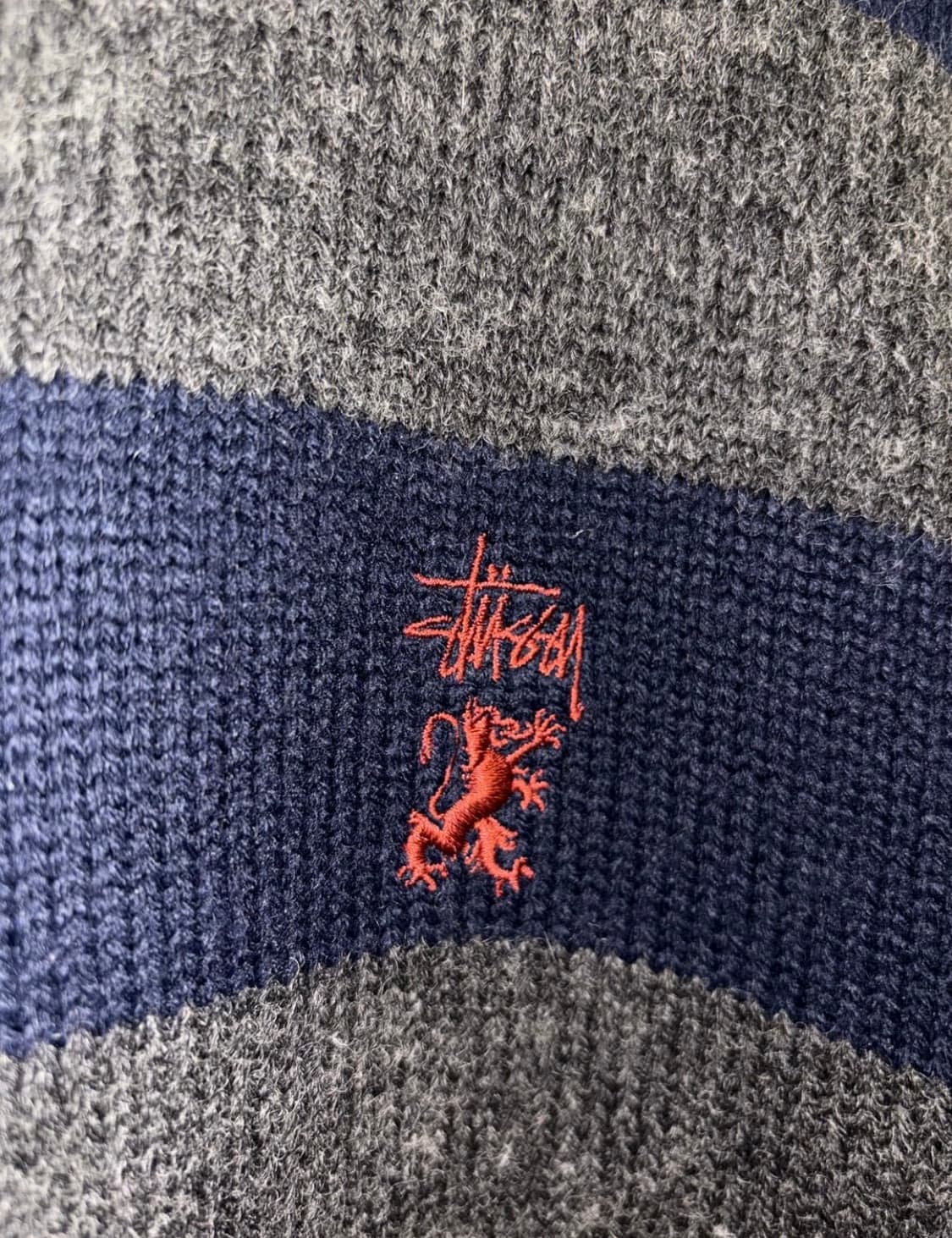 90s stussy border knit 스투시 니트 상품이미지3