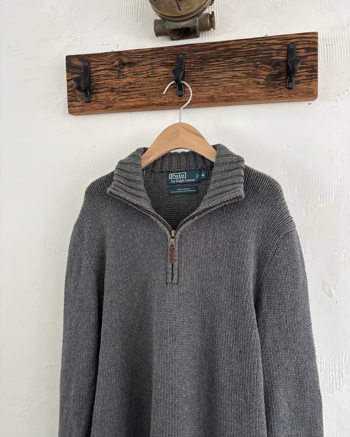 Polo 폴로 랄프로렌 딥그레이컬러 코튼 하프집업 니트 상품이미지4