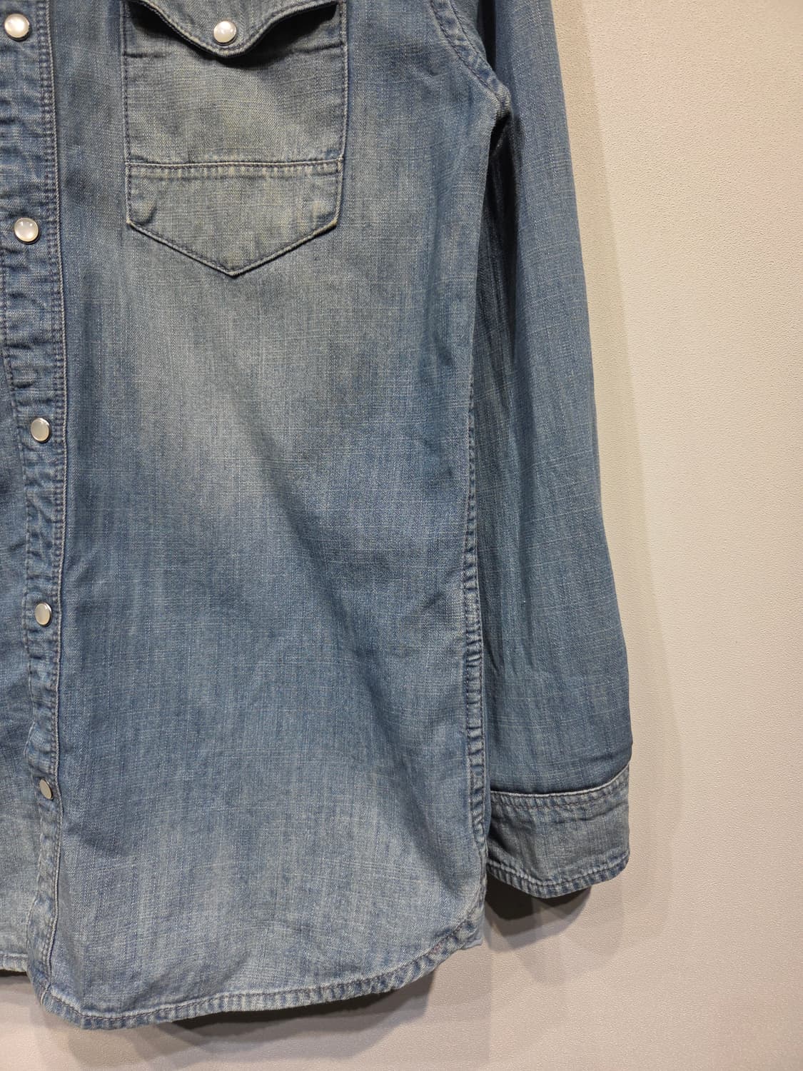 타미힐피거 웨스턴 워싱 데님 셔츠 청남방 상품이미지5