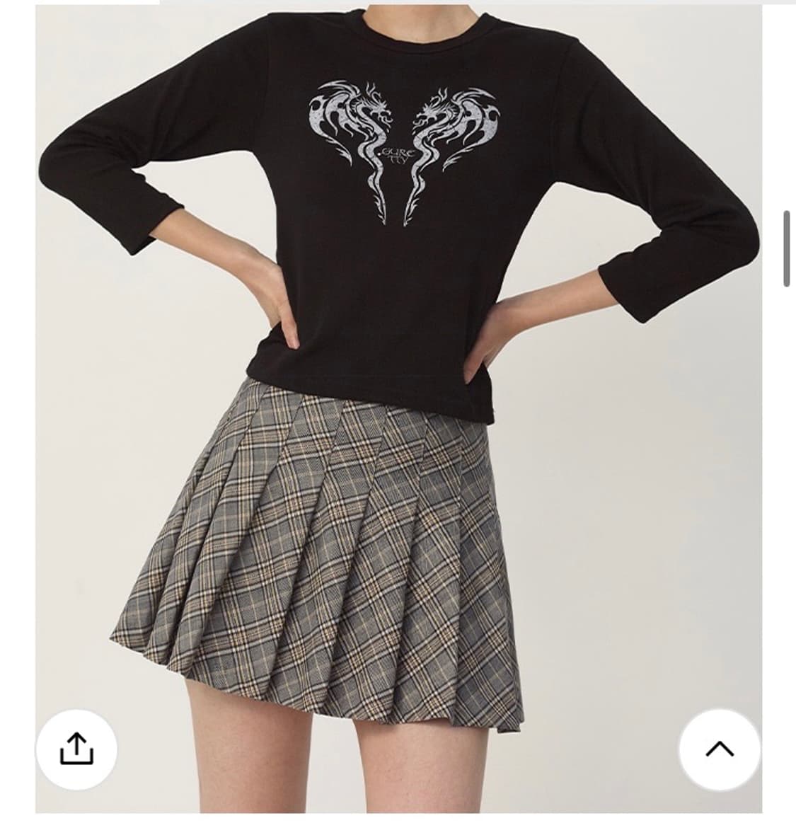 큐리티 METALLIC CHECK PLEATS SKIRT(실사) 상품이미지1