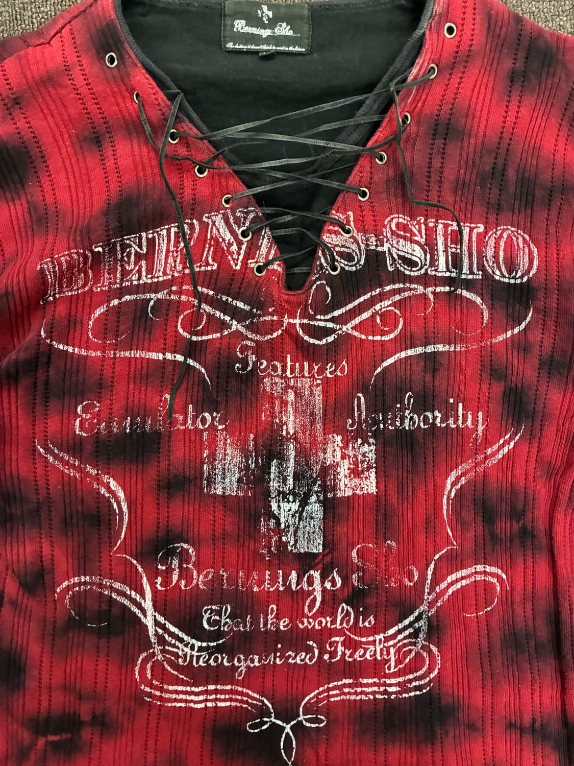 L)BERNING SHO 빈티지 여성 레이스업 펑크 니트 상품이미지6