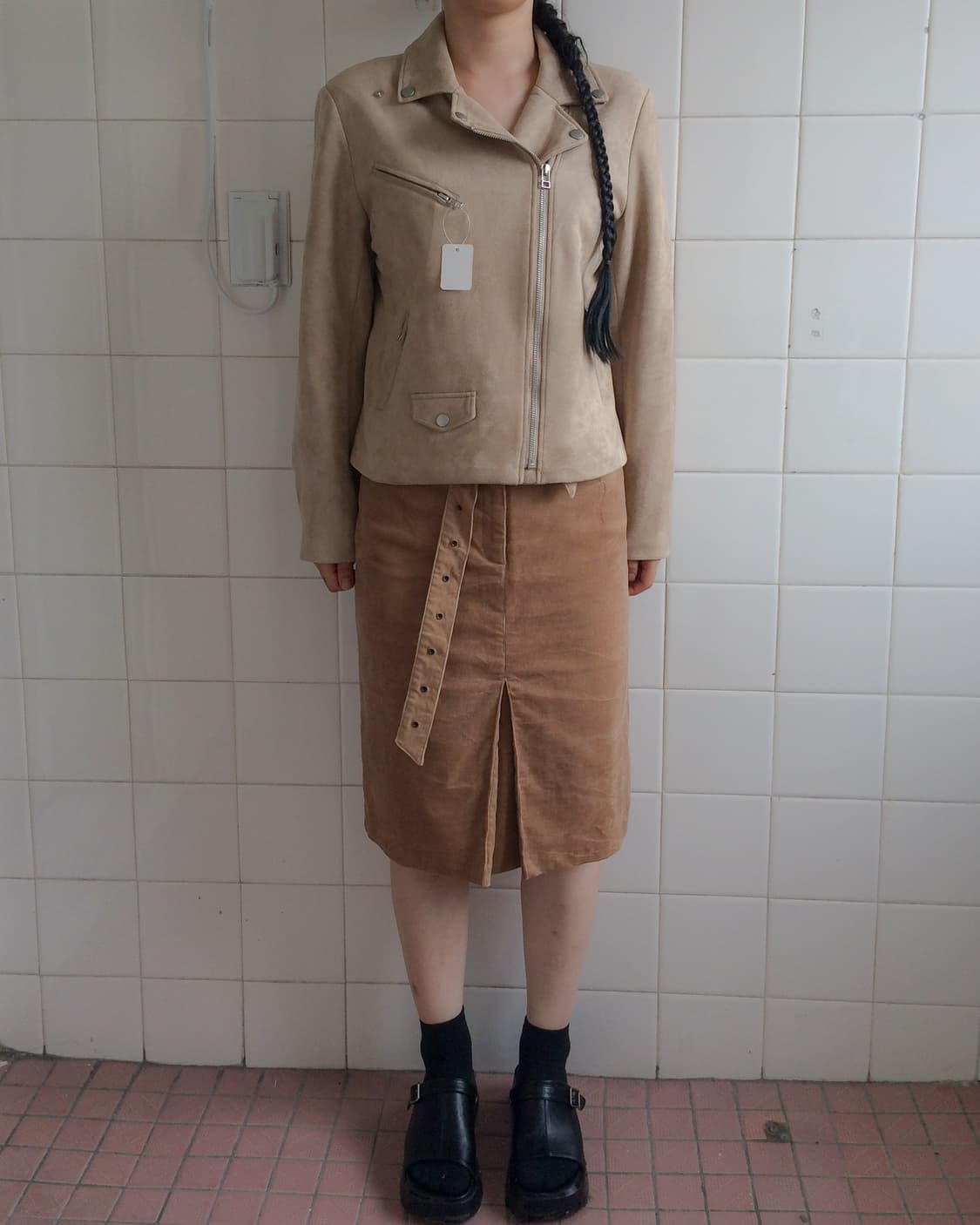 fake suede rider jacket 상품이미지1