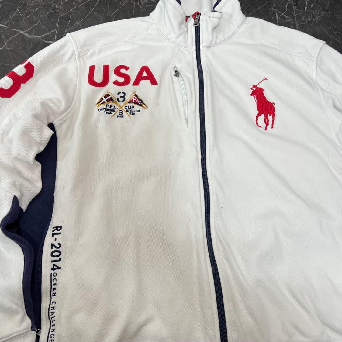 폴로랄프로렌 USA 코튼 레이싱 집업 자켓 화이트 상품이미지9