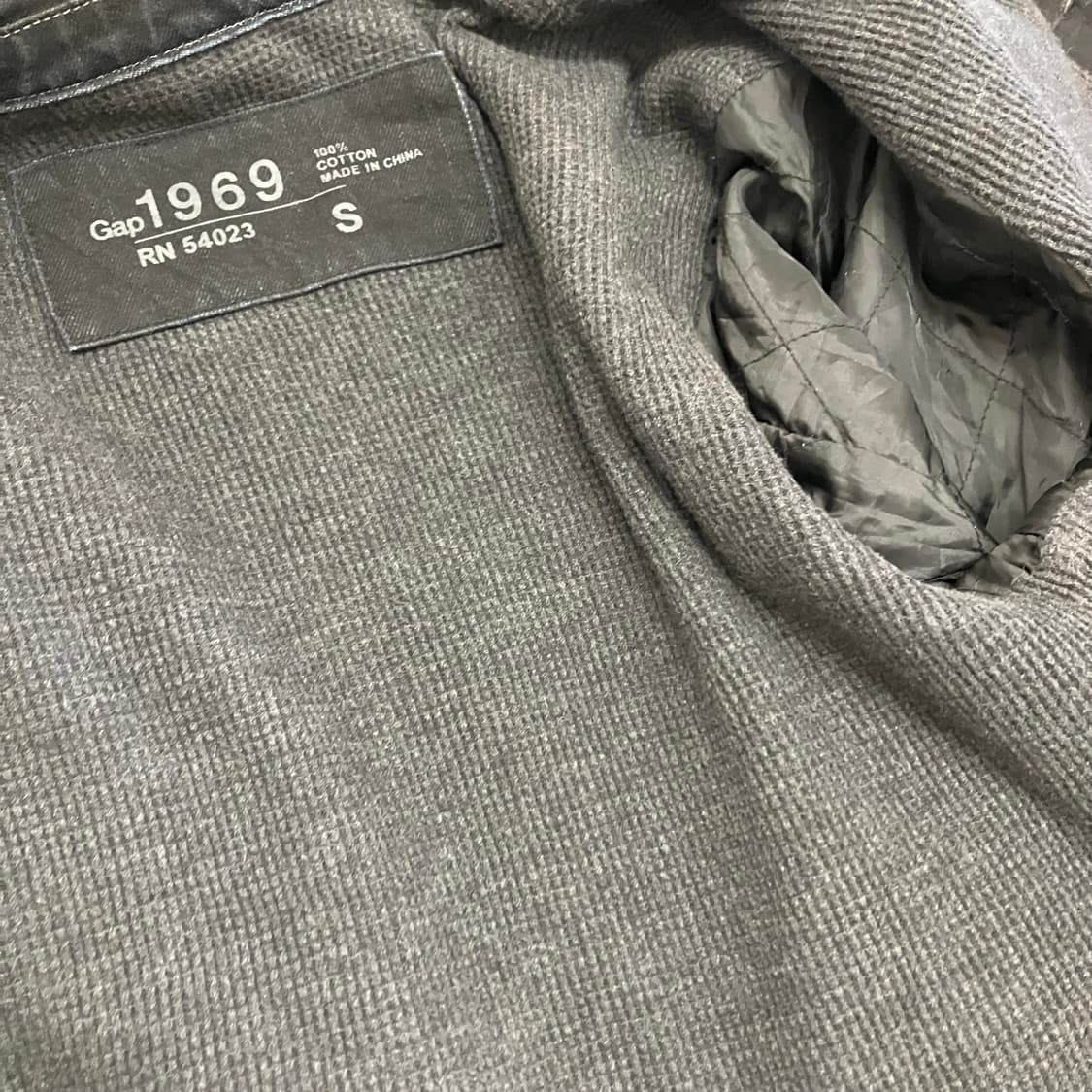 N12 갭 데님 트러커 와플 청자켓 블랙 상품이미지3